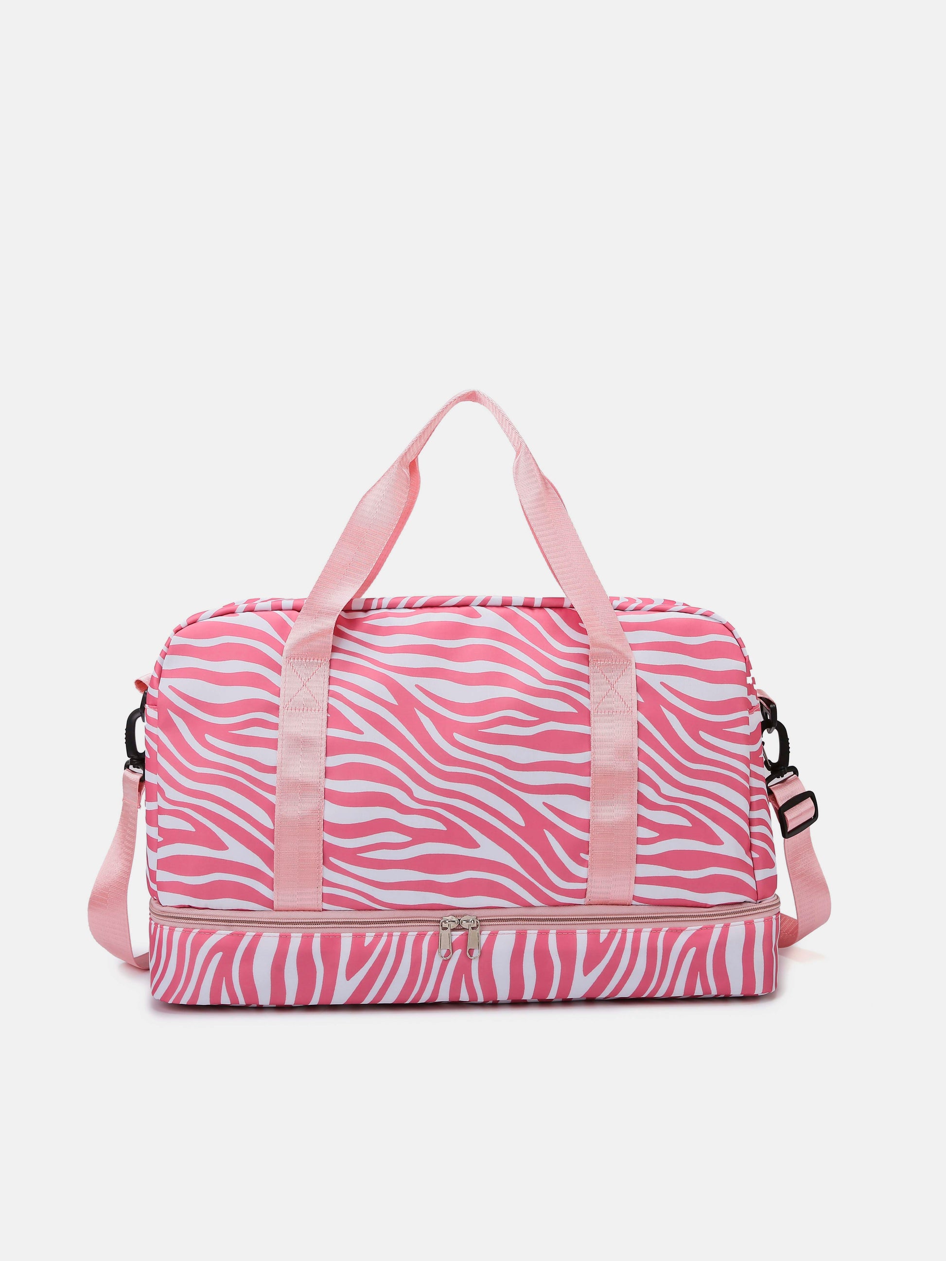 Blue Zone Planet | Oxford Cloth Leopard Travel Bag-HANDBAGS-[Adult]-[Female]-Pink Zebra-One Size-2022 Online Blue Zone Planet