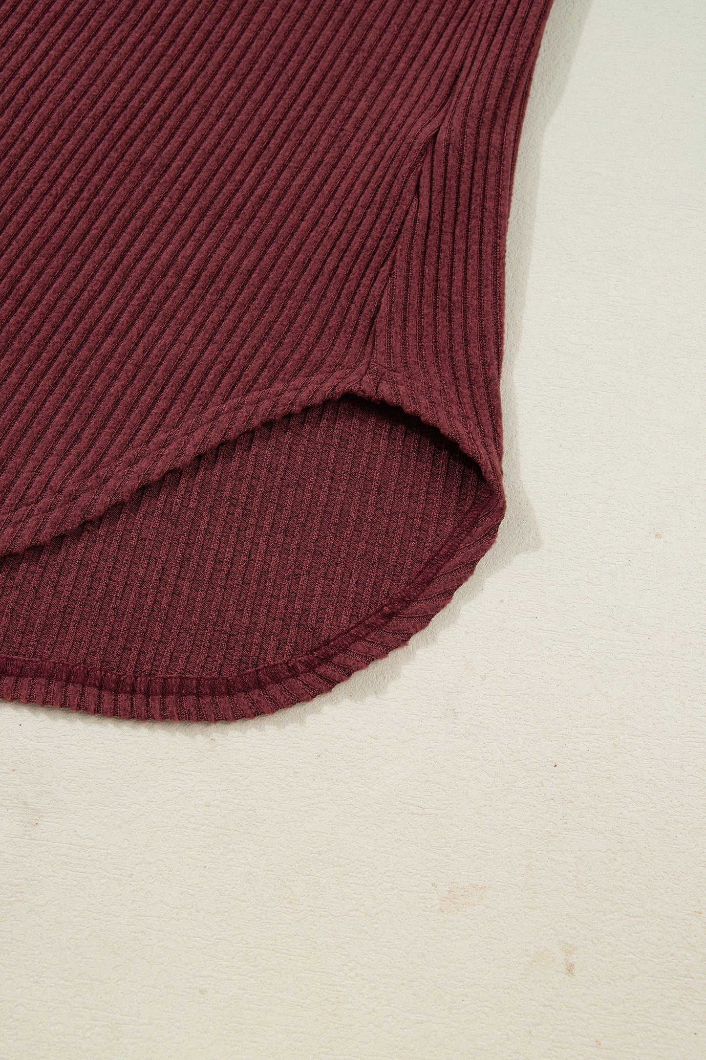 Wild Ginger Plus Size Ribbed Button Decor Long Sleeve Loose Top-Plus Size/Plus Size Tops/Plus Size Long Sleeve Tops-[Adult]-[Female]-2022 Online Blue Zone Planet