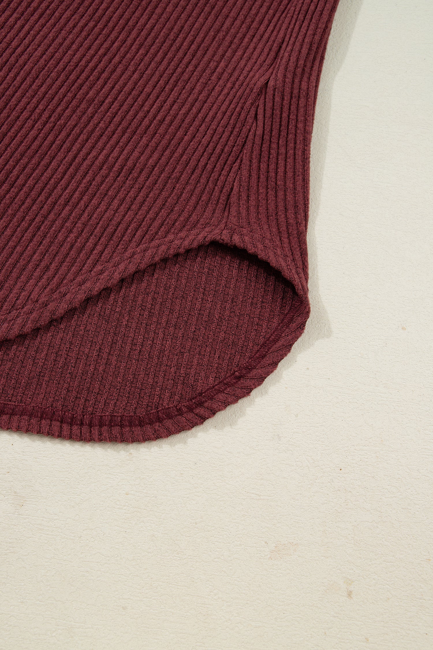 Wild Ginger Plus Size Ribbed Button Decor Long Sleeve Loose Top-Plus Size/Plus Size Tops/Plus Size Long Sleeve Tops-[Adult]-[Female]-2022 Online Blue Zone Planet