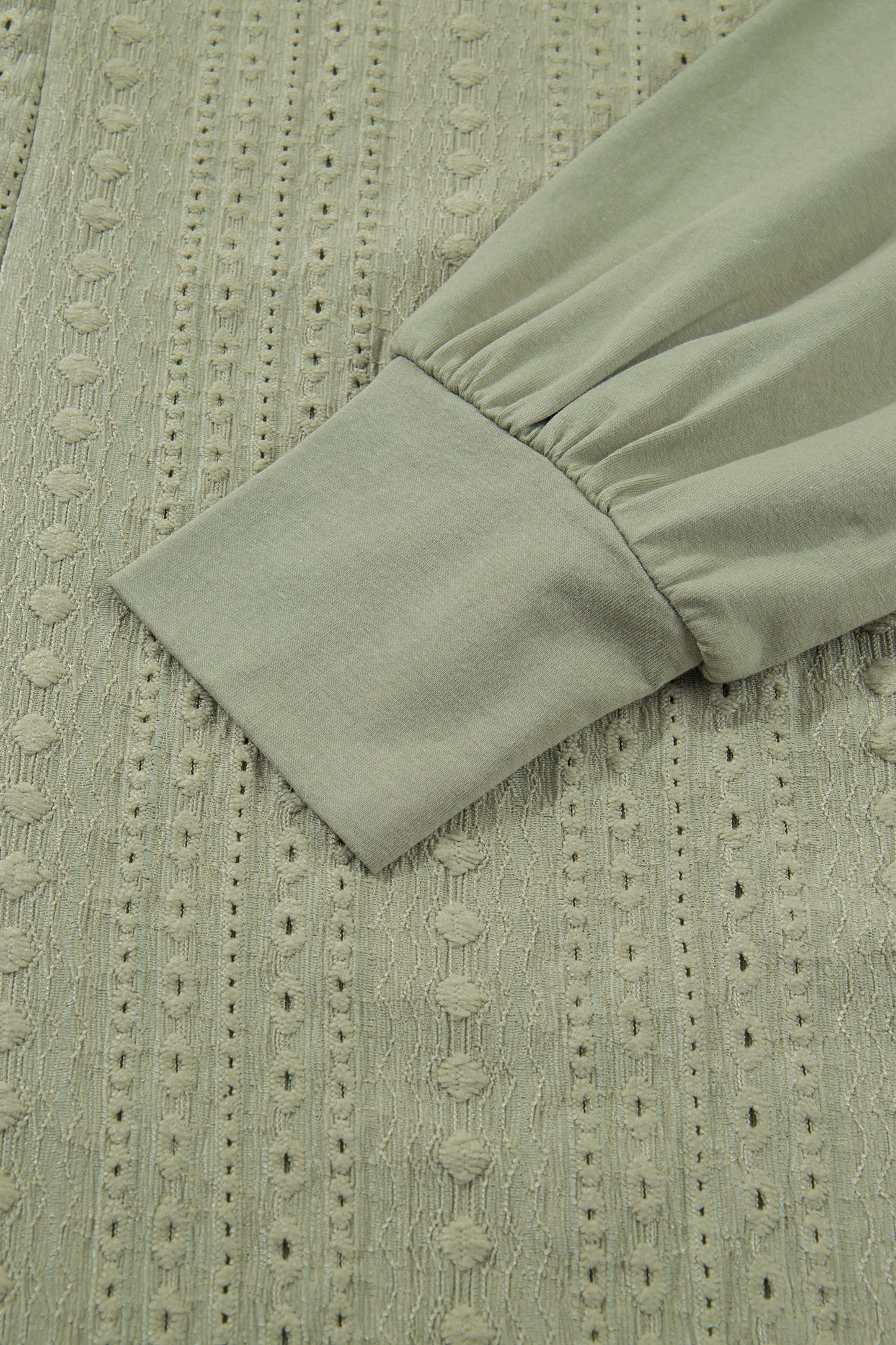 Laurel Green Jacquard Frilled Ruffled Long Sleeve Mini Dress-TOPS / DRESSES-[Adult]-[Female]-2022 Online Blue Zone Planet