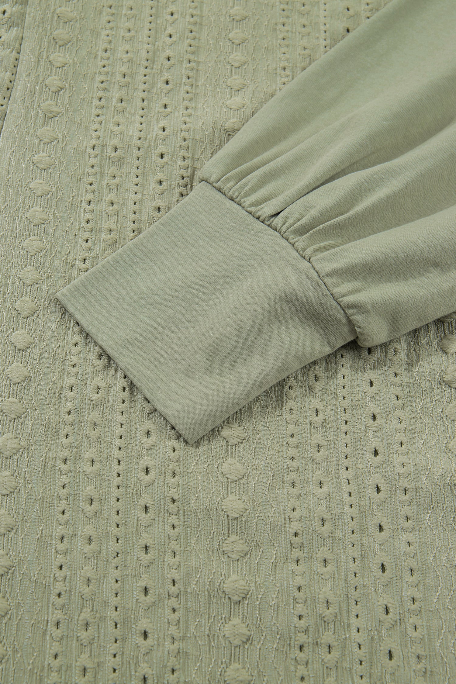 Laurel Green Jacquard Frilled Ruffled Long Sleeve Mini Dress-TOPS / DRESSES-[Adult]-[Female]-2022 Online Blue Zone Planet