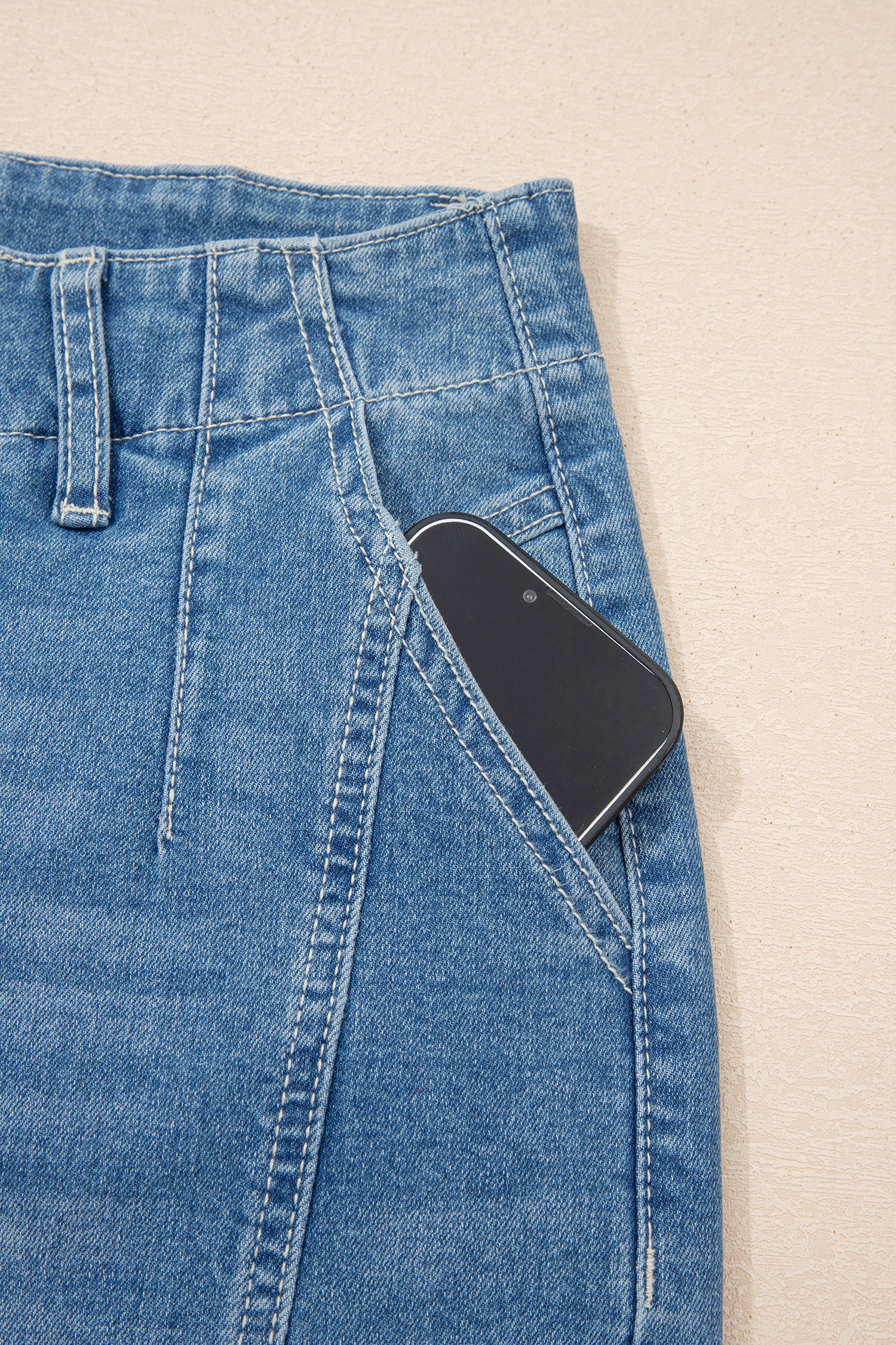 Sky Blue Medium Wash Cuffed Barrel Jeans-TOPS / DRESSES-[Adult]-[Female]-2022 Online Blue Zone Planet