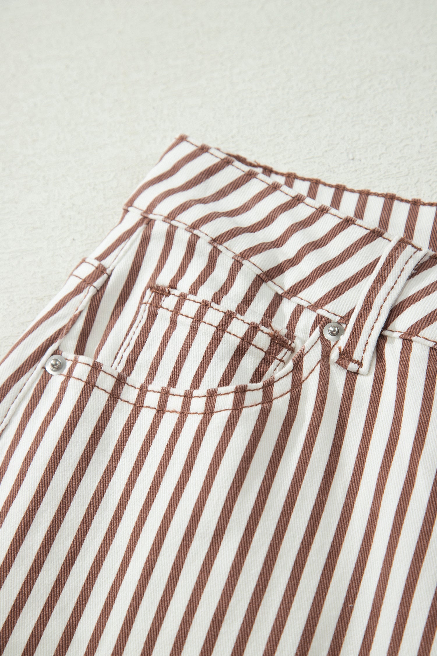 Brown Stripe Casual Barrel Jeans-Bottoms/Jeans-[Adult]-[Female]-2022 Online Blue Zone Planet