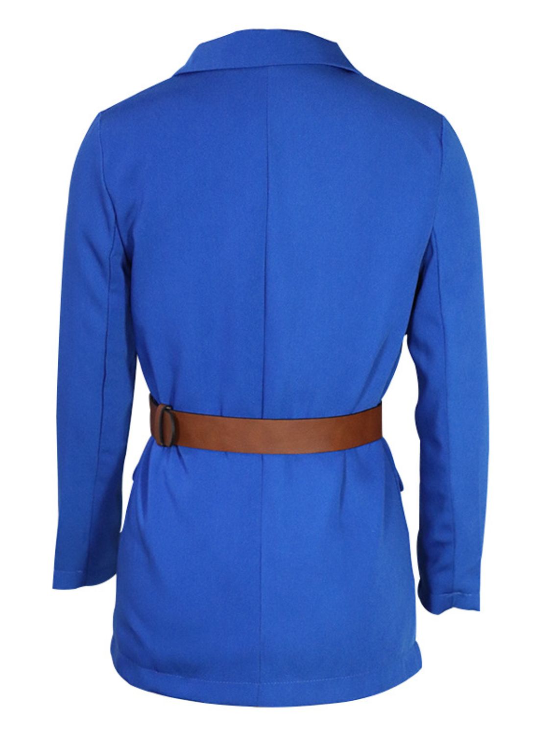 Buttoned Lapel Collar Long Sleeve Blazer-TOPS / DRESSES-[Adult]-[Female]-2022 Online Blue Zone Planet