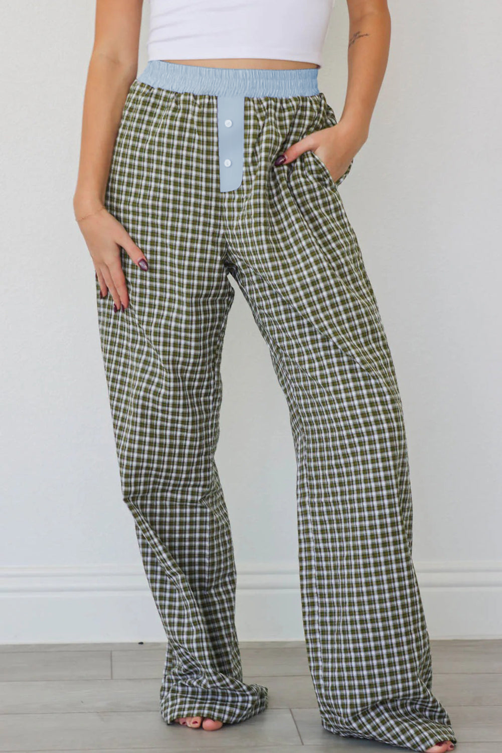 Brown Preppy Gingham Boxer Pants-Bottoms/Pants & Culotte-[Adult]-[Female]-Brown-S-2022 Online Blue Zone Planet