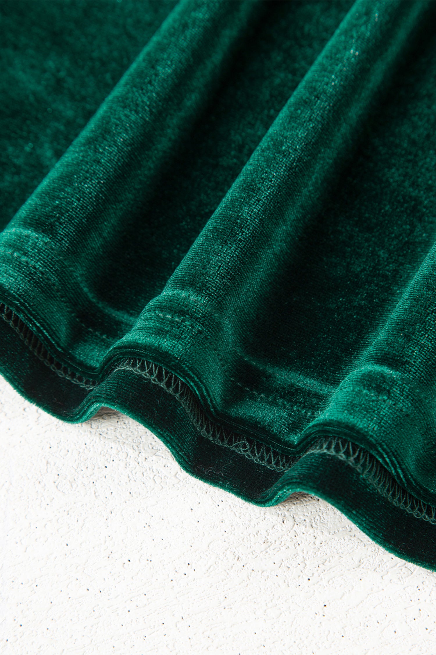 Evergreen Asymmetric Button Keyhole Neck Long Sleeve Velvet Blouse-Tops/Blouses & Shirts-[Adult]-[Female]-2022 Online Blue Zone Planet