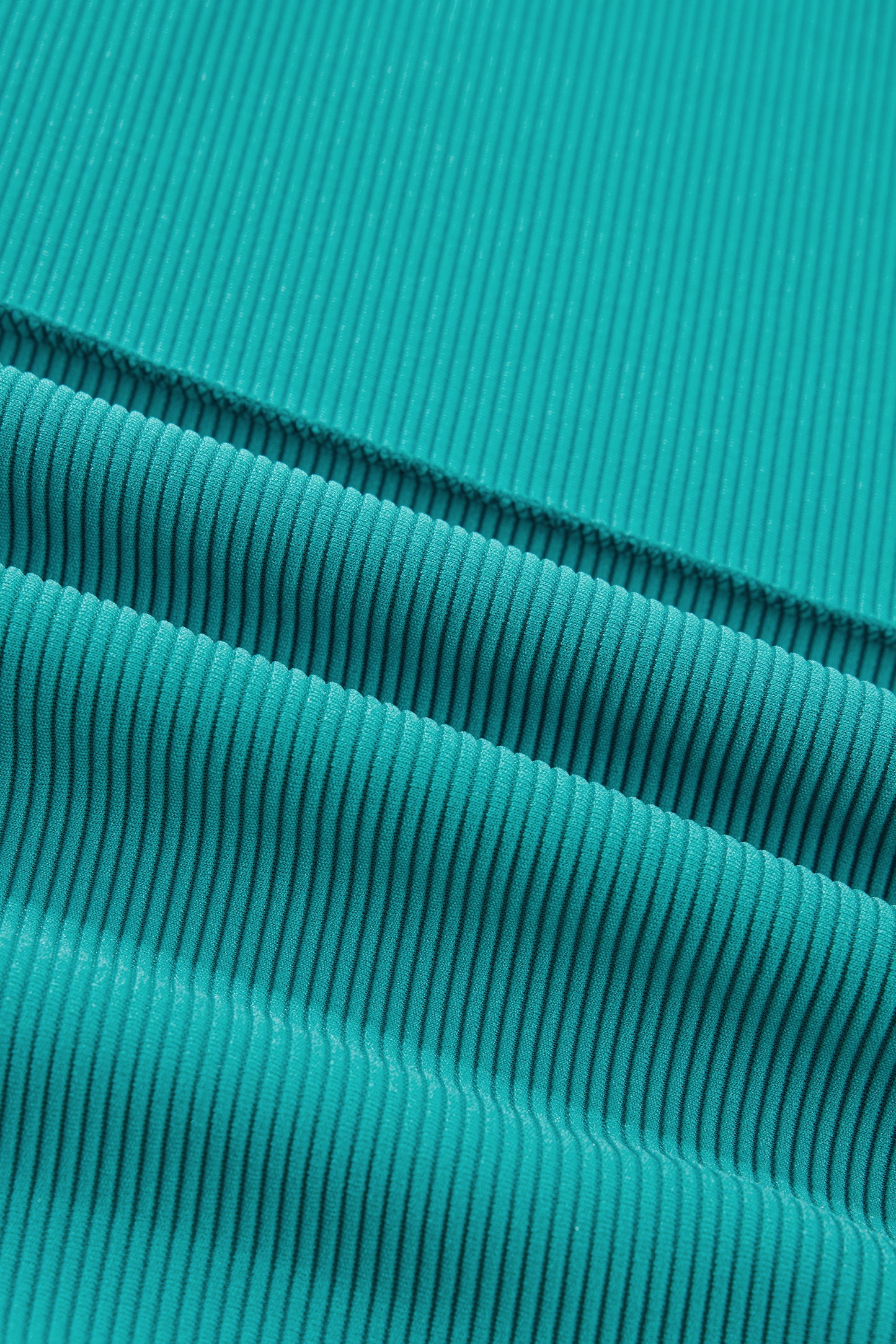 Sea Green Horizontal Ribbed Exposed Seam Detail Drop Shoulder Baggy Pullover-Tops/Long Sleeve Tops-[Adult]-[Female]-2022 Online Blue Zone Planet