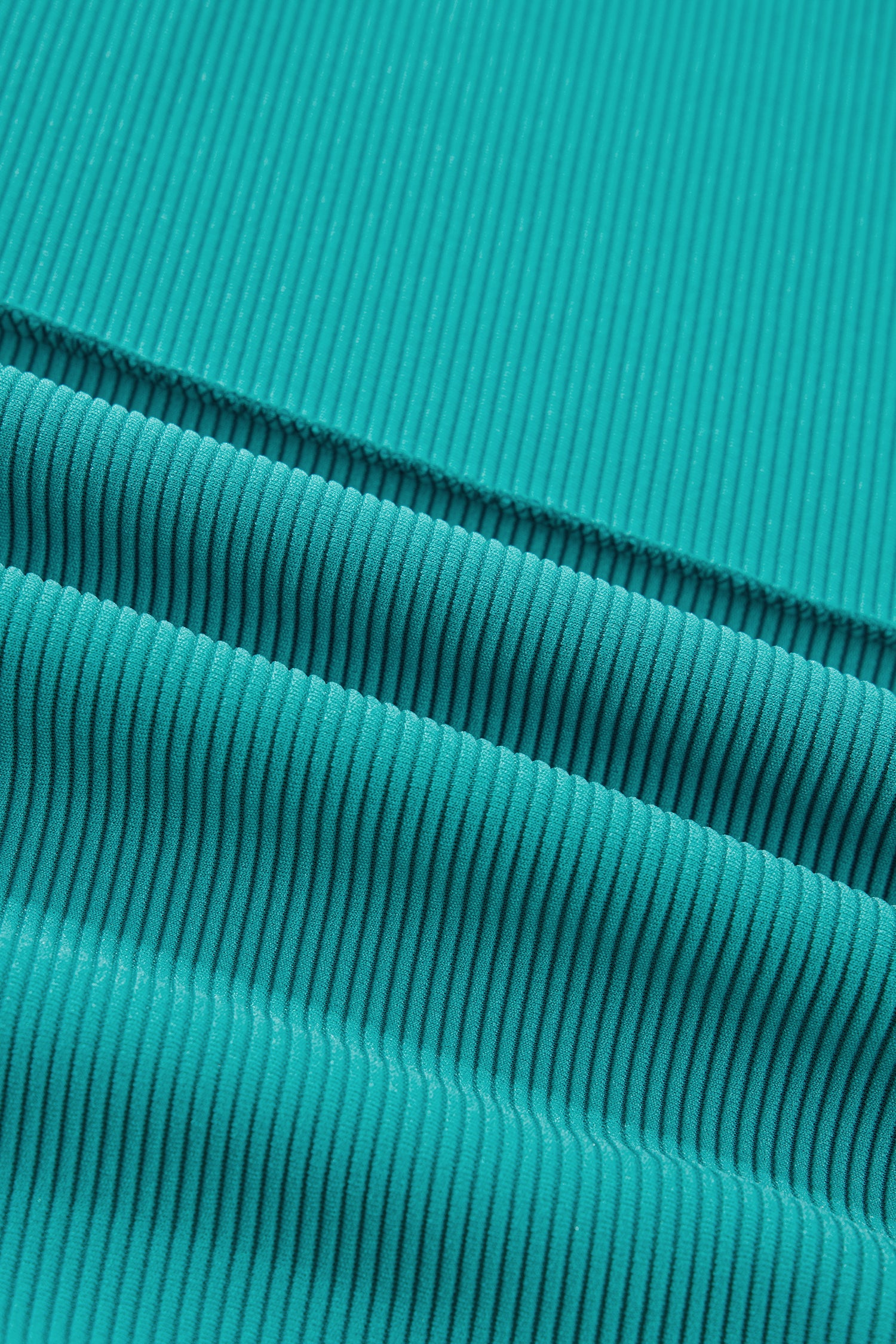 Sea Green Horizontal Ribbed Exposed Seam Detail Drop Shoulder Baggy Pullover-Tops/Long Sleeve Tops-[Adult]-[Female]-2022 Online Blue Zone Planet