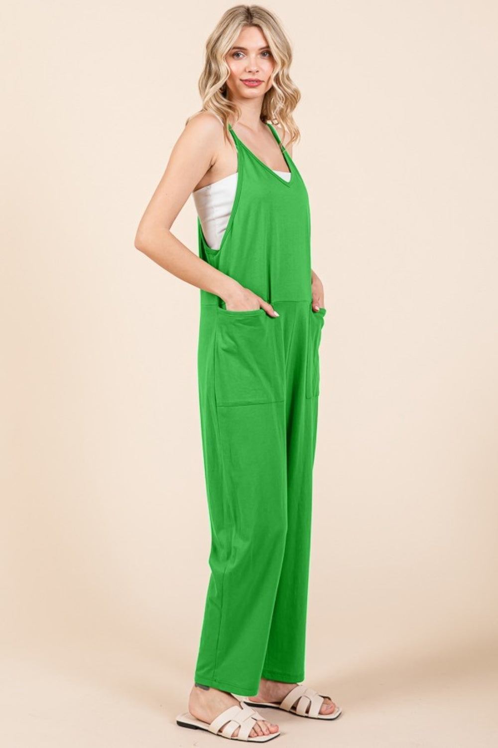 Culture Code Full Size Sleeveless Jumpsuit with Pockets-TOPS / DRESSES-[Adult]-[Female]-2022 Online Blue Zone Planet