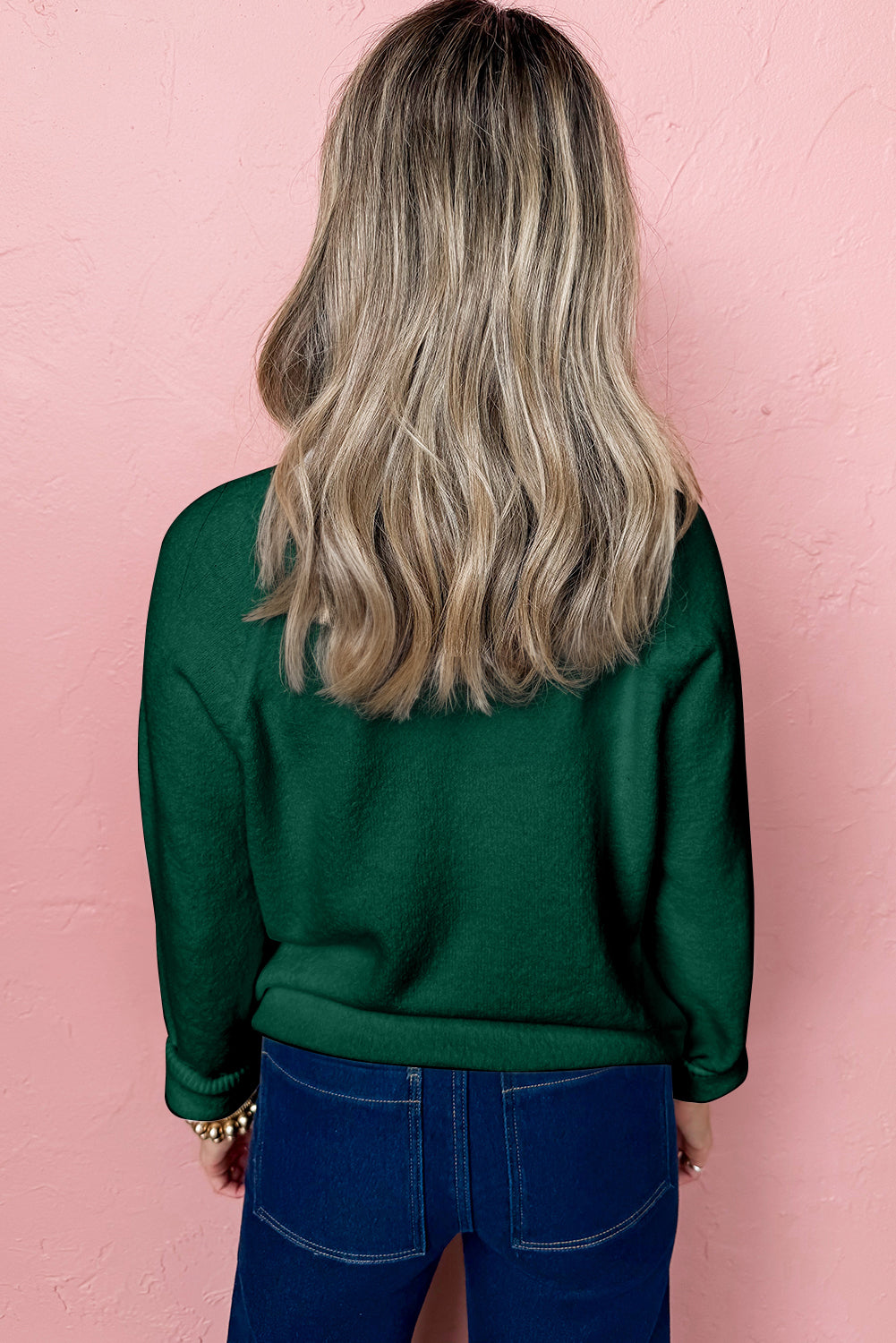 Blackish Green Merry Letter Pattern Christmas Raglan Sleeve Sweater-TOPS / DRESSES-[Adult]-[Female]-2022 Online Blue Zone Planet