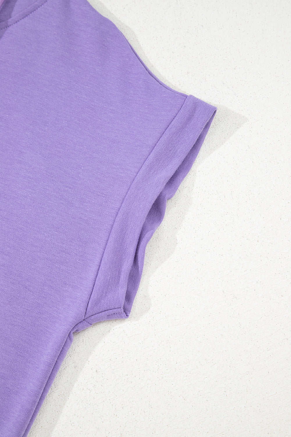 Purple Short Sleeve Buttoned Neck Kangaroo Pocket Hoodie-Tops / Dresses-[Adult]-[Female]-2022 Online Blue Zone Planet