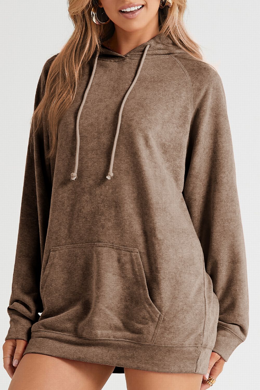 Drawstring Long Sleeve Oversize Hoodie-TOPS / DRESSES-[Adult]-[Female]-2022 Online Blue Zone Planet