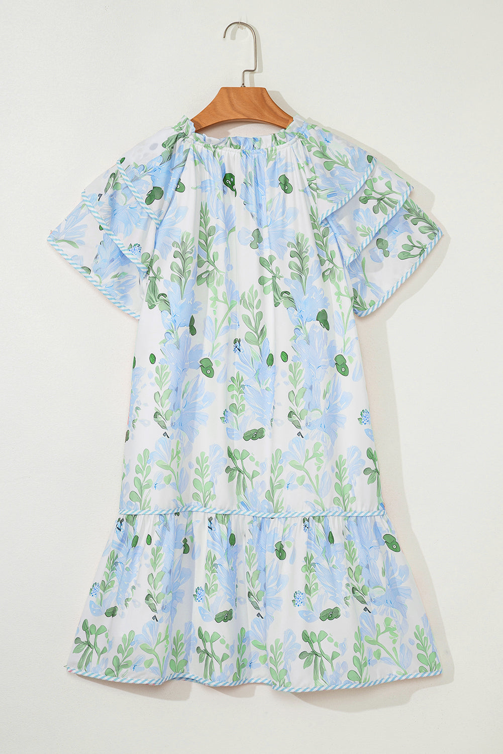 Orange Floral Contrast Edge Layered Short Sleeve Mini Dress-TOPS / DRESSES-[Adult]-[Female]-2022 Online Blue Zone Planet