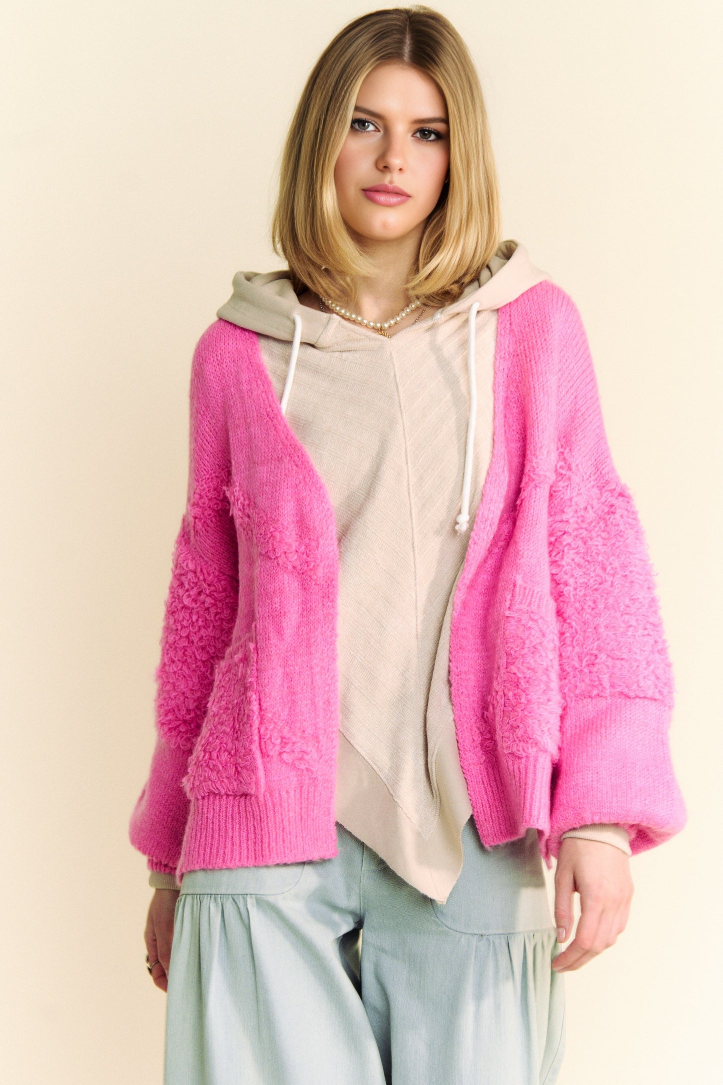 Davi & Dani Side Slit Open Front Long Sleeve Cardigan-TOPS / DRESSES-[Adult]-[Female]-2022 Online Blue Zone Planet