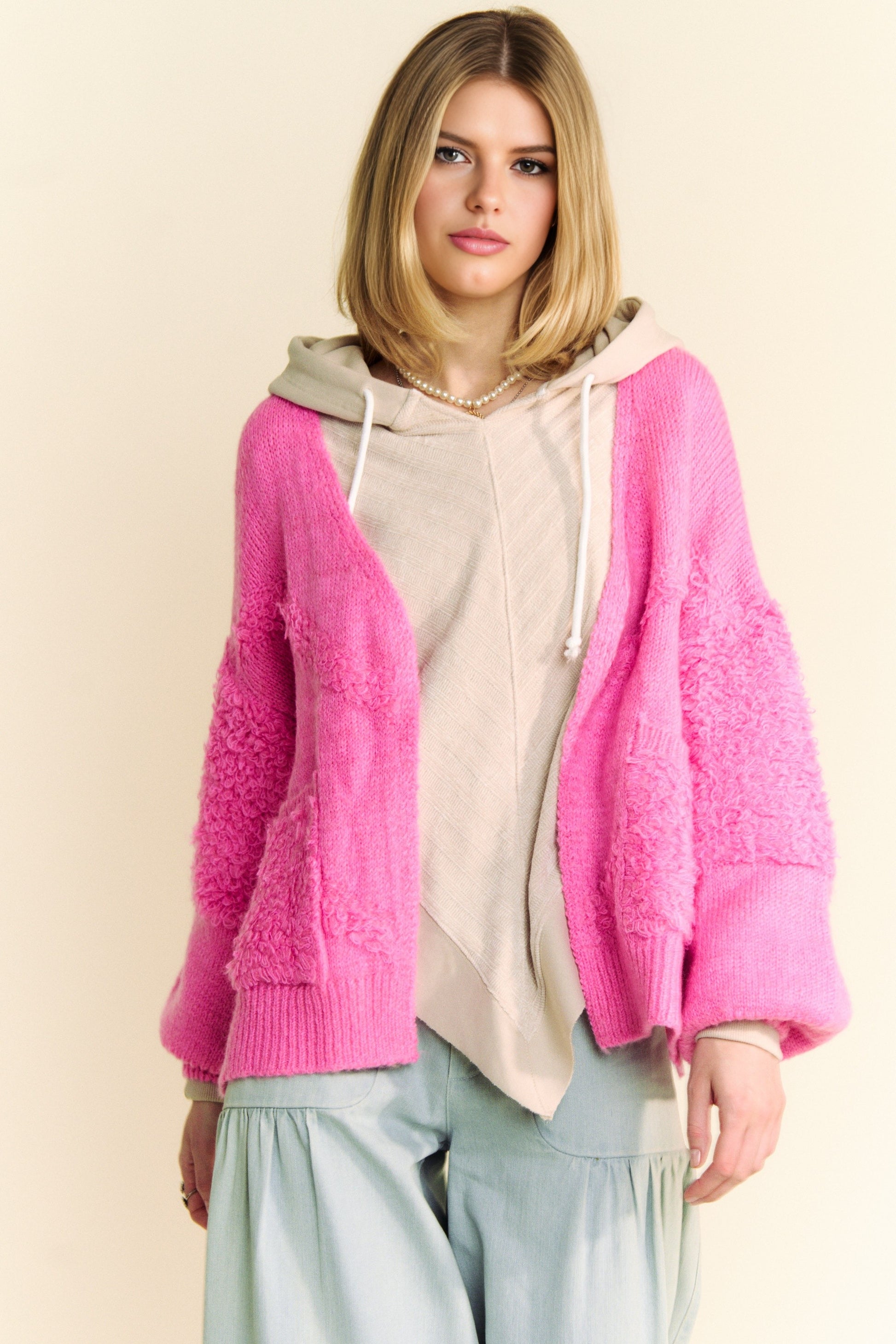 Davi & Dani Side Slit Open Front Long Sleeve Cardigan-TOPS / DRESSES-[Adult]-[Female]-2022 Online Blue Zone Planet
