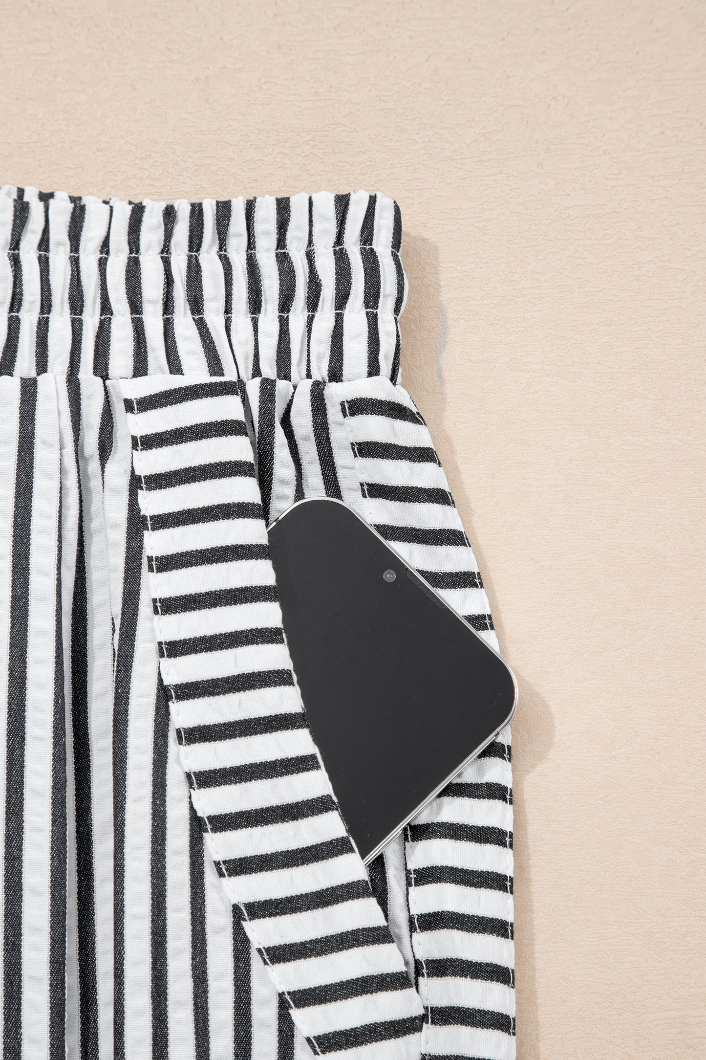 Black Stripe Wide Leg Casual Pants-Bottoms/Pants & Culotte-[Adult]-[Female]-2022 Online Blue Zone Planet