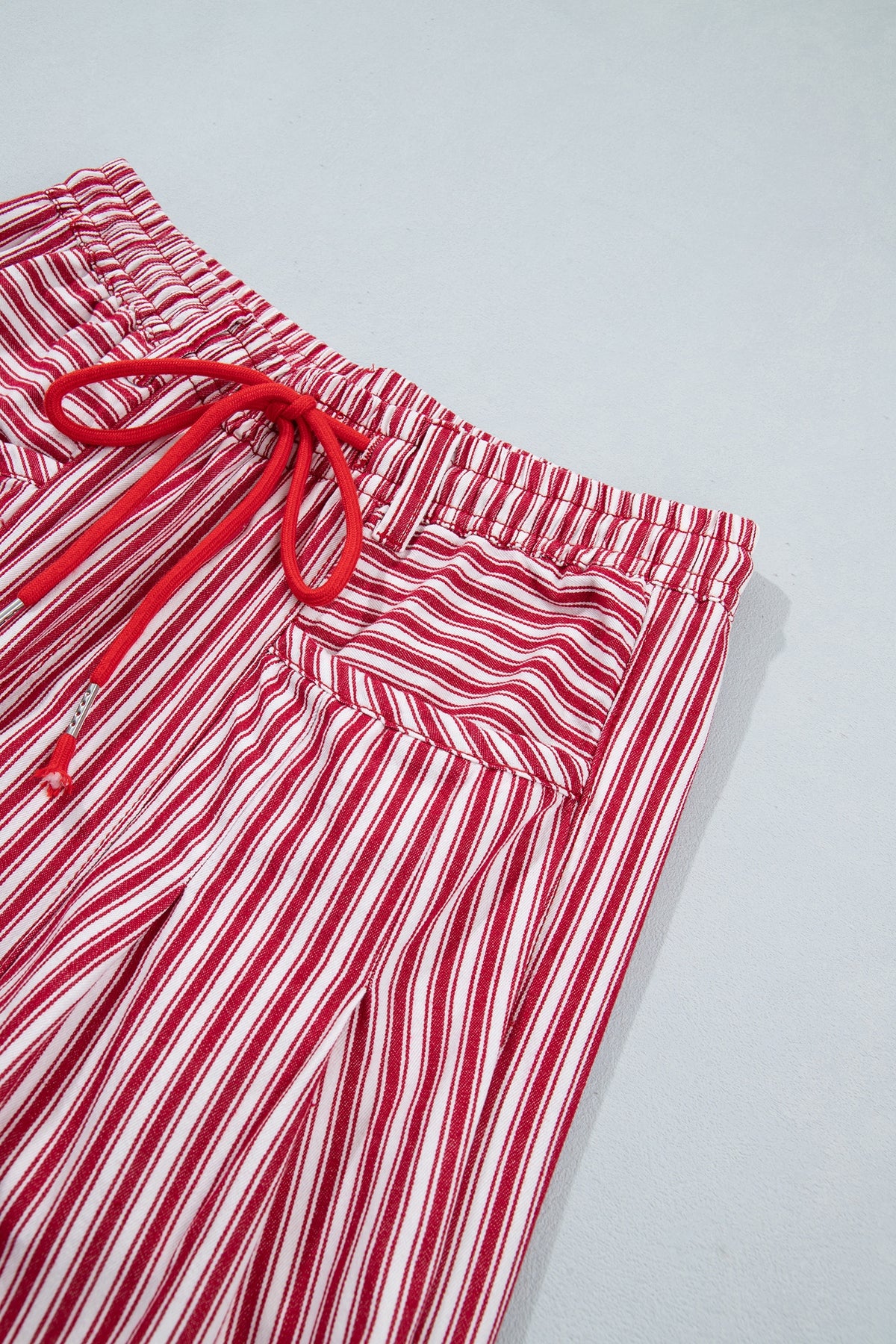 Red Stripe Drawstring Casual Loose Pants-Bottoms/Pants & Culotte-[Adult]-[Female]-2022 Online Blue Zone Planet