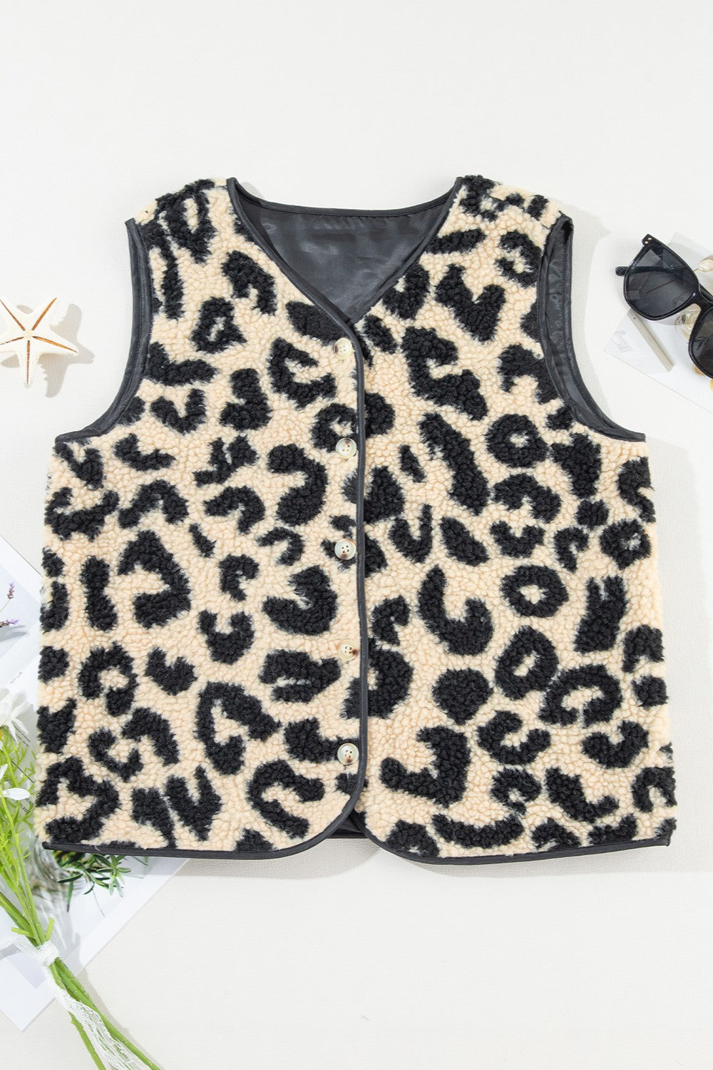 Blue Zone Planet | Leopard Button Up Vest Coat-TOPS / DRESSES-[Adult]-[Female]-2022 Online Blue Zone Planet