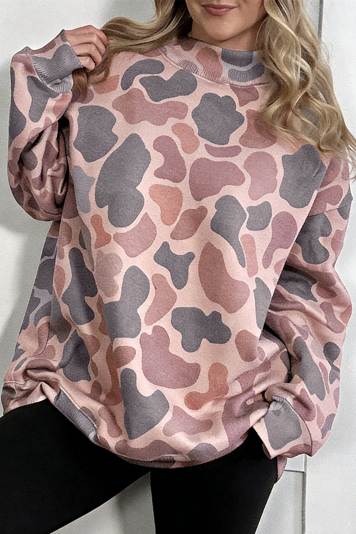 Multicolour Camouflage Western Style Pullover Sweatshirt-Tops/Sweatshirts & Hoodies-[Adult]-[Female]-2022 Online Blue Zone Planet