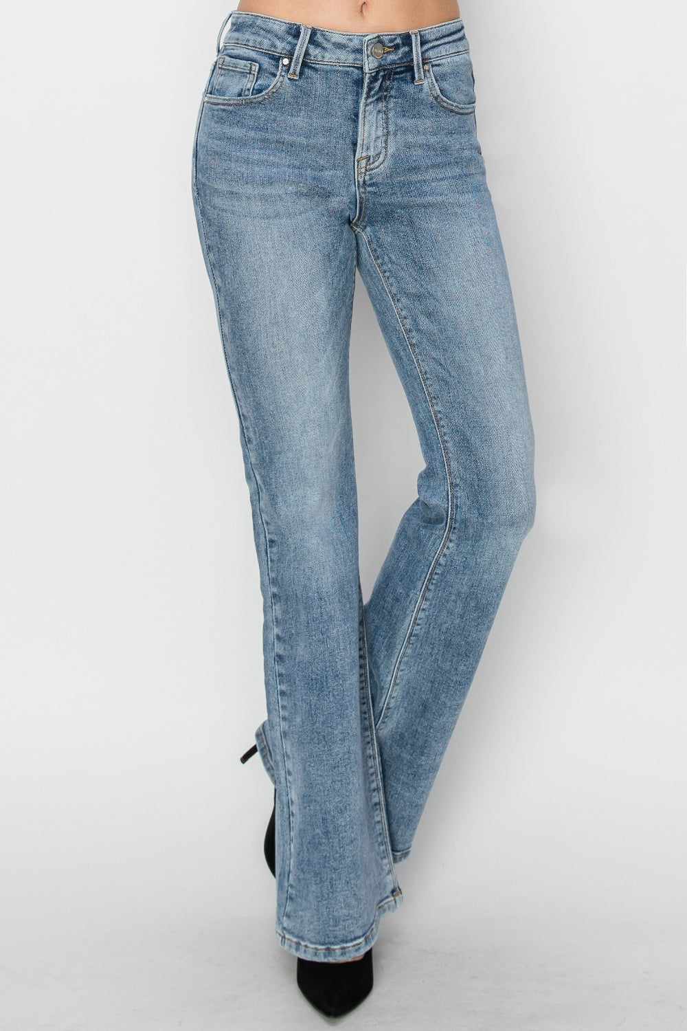 RISEN Full Size Mid Rise Bootcut Jeans-TOPS / DRESSES-[Adult]-[Female]-2022 Online Blue Zone Planet