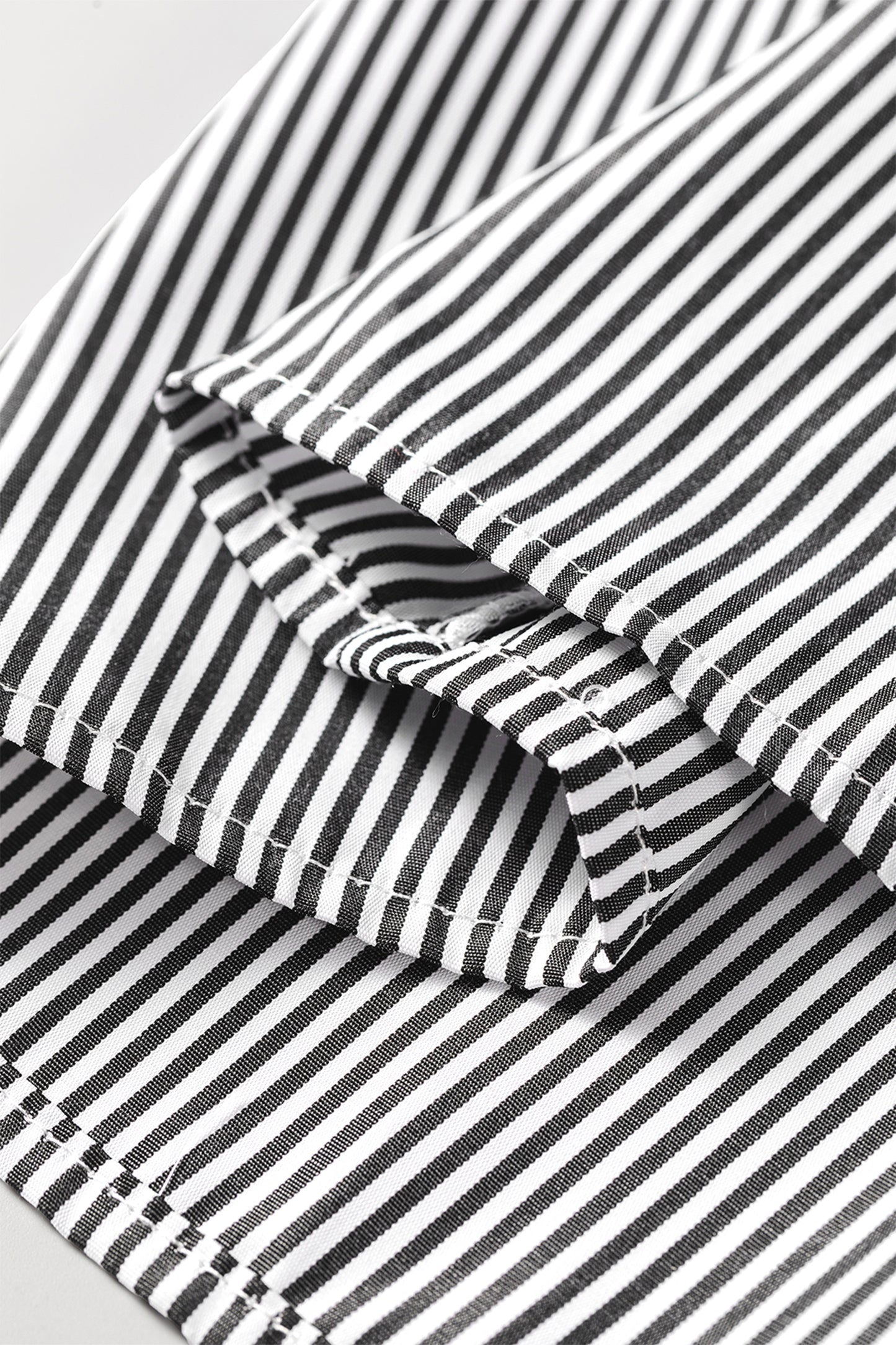 Black Stripe Striped Ruffle Sleeve Short Sleeve Round Neck Casual Shift Blouse-Tops/Blouses & Shirts-[Adult]-[Female]-2022 Online Blue Zone Planet