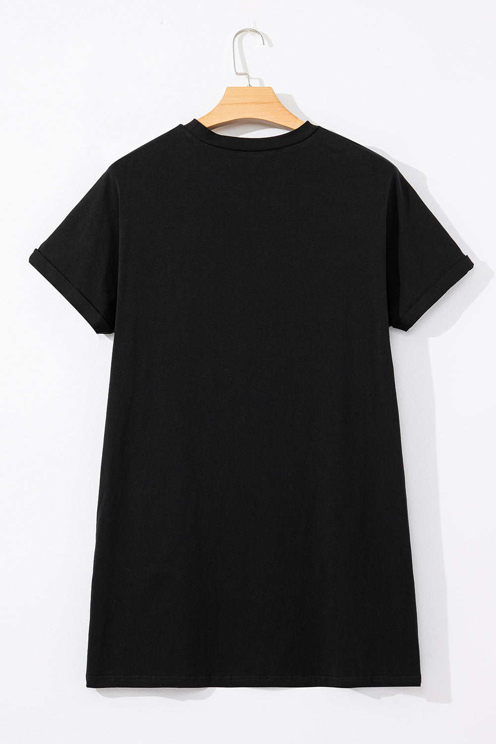 Black Nashville Guitar Print Crew Neck T Shirt Mini Dress-TOPS / DRESSES-[Adult]-[Female]-2022 Online Blue Zone Planet