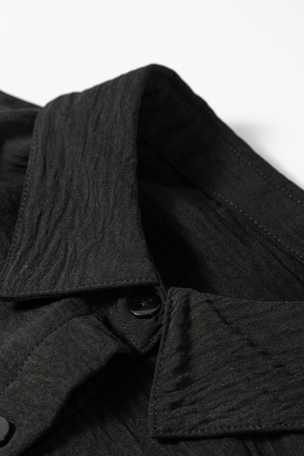 Black Pure Color Patch Pocket Shirt-Tops/Blouses & Shirts-[Adult]-[Female]-2022 Online Blue Zone Planet