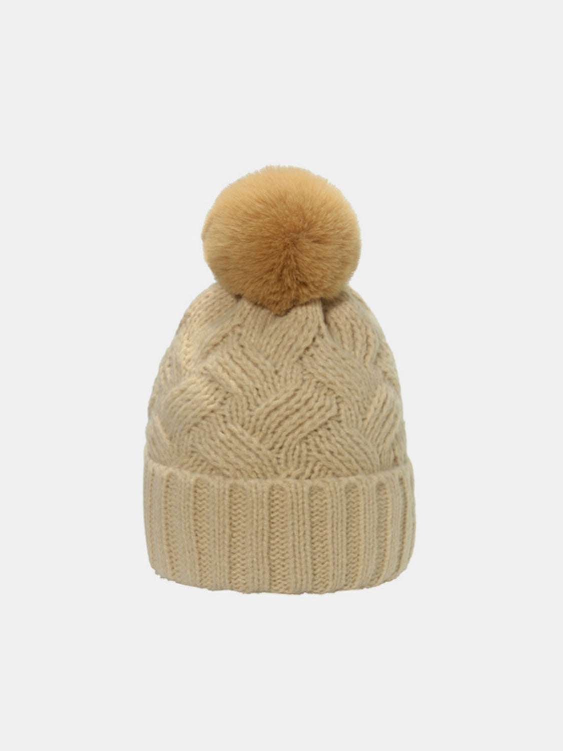 Roll Rim Cable-Knit Hat-BEANIES-[Adult]-[Female]-Dust Storm-One Size-2022 Online Blue Zone Planet