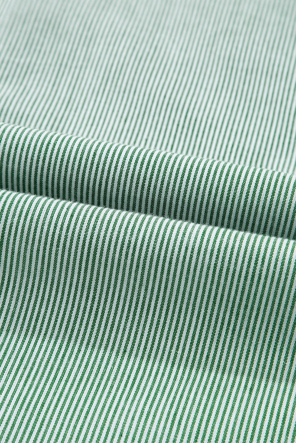 Green Stripe Frilled Sleeveless Collar Front Pocket Button Up Mini Dress-TOPS / DRESSES-[Adult]-[Female]-2022 Online Blue Zone Planet
