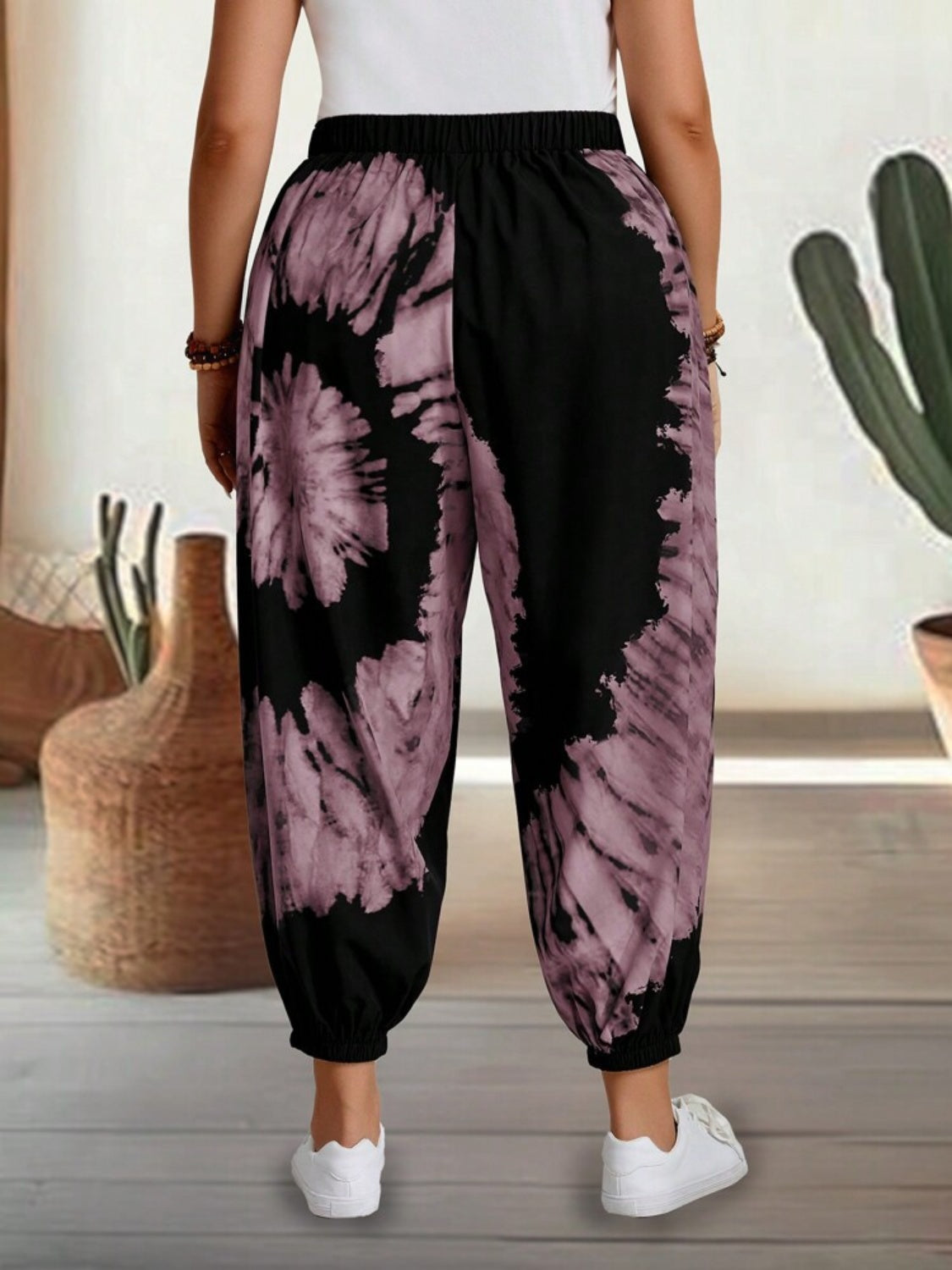 Blue Zone Planet | Tie-Dye Elastic Waist Pants-BOTTOMS SIZES SMALL MEDIUM LARGE-[Adult]-[Female]-2022 Online Blue Zone Planet