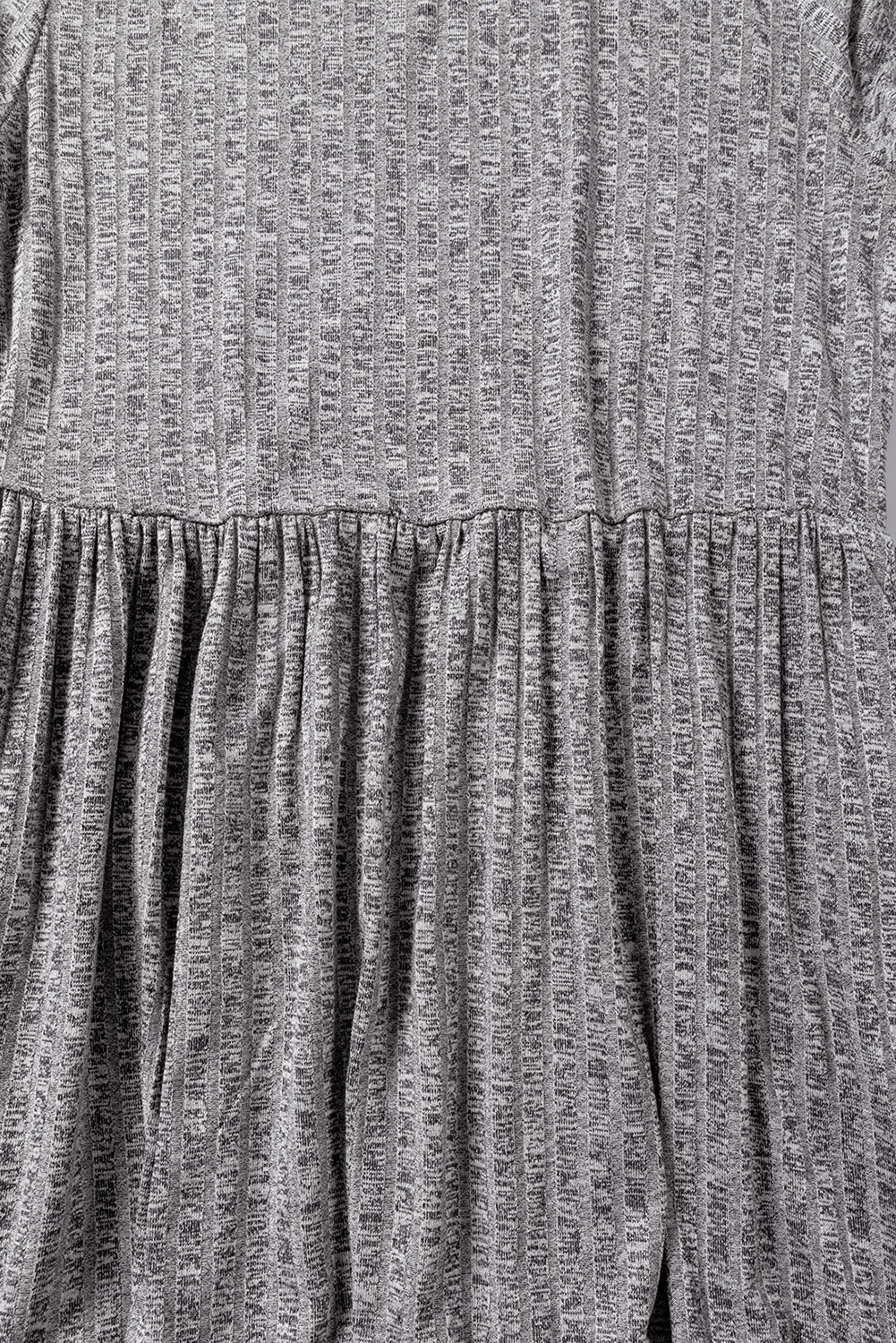 Gray Pinstriped Textured Ruffled A-line Midi Dress Blue Zone Planet