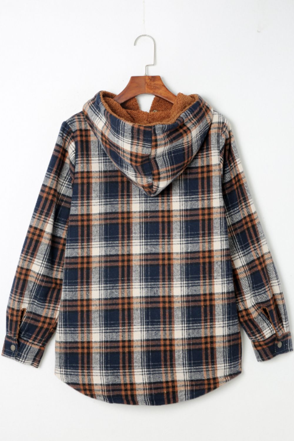 Blue Zone Planet | Plaid Button Up Long Sleeve Hooded Jacket-TOPS / DRESSES-[Adult]-[Female]-2022 Online Blue Zone Planet