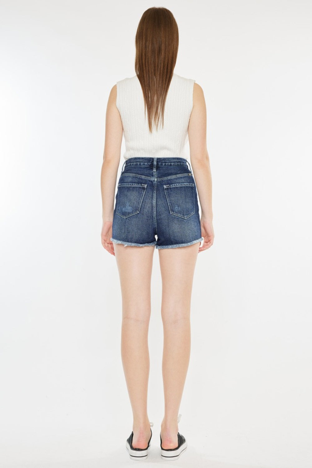 Blue Zone Planet | Kancan Raw Hem Button Fly Denim Shorts-BOTTOMS SIZES SMALL MEDIUM LARGE-[Adult]-[Female]-2022 Online Blue Zone Planet