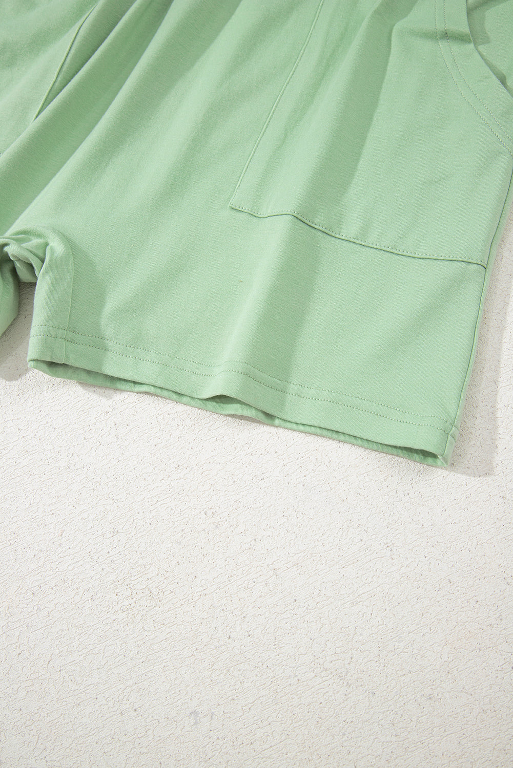 Grass Green Loose Half Sleeve V Neck Knit Romper-Bottoms/Jumpsuits & Rompers-[Adult]-[Female]-2022 Online Blue Zone Planet