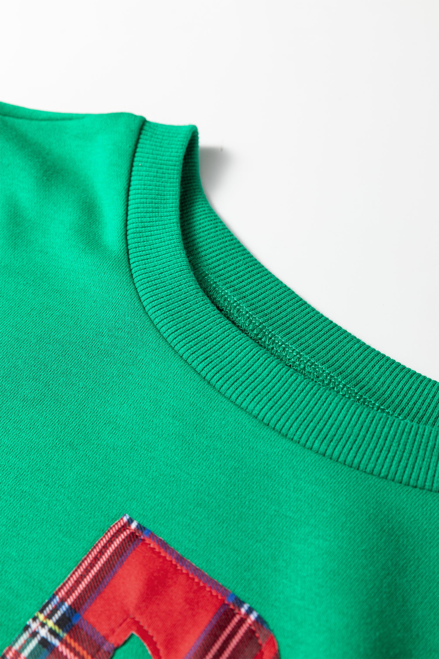 Sea Green Plaid MERRY Christmas Vacation Sweatshirt-Tops/Sweatshirts & Hoodies-[Adult]-[Female]-2022 Online Blue Zone Planet