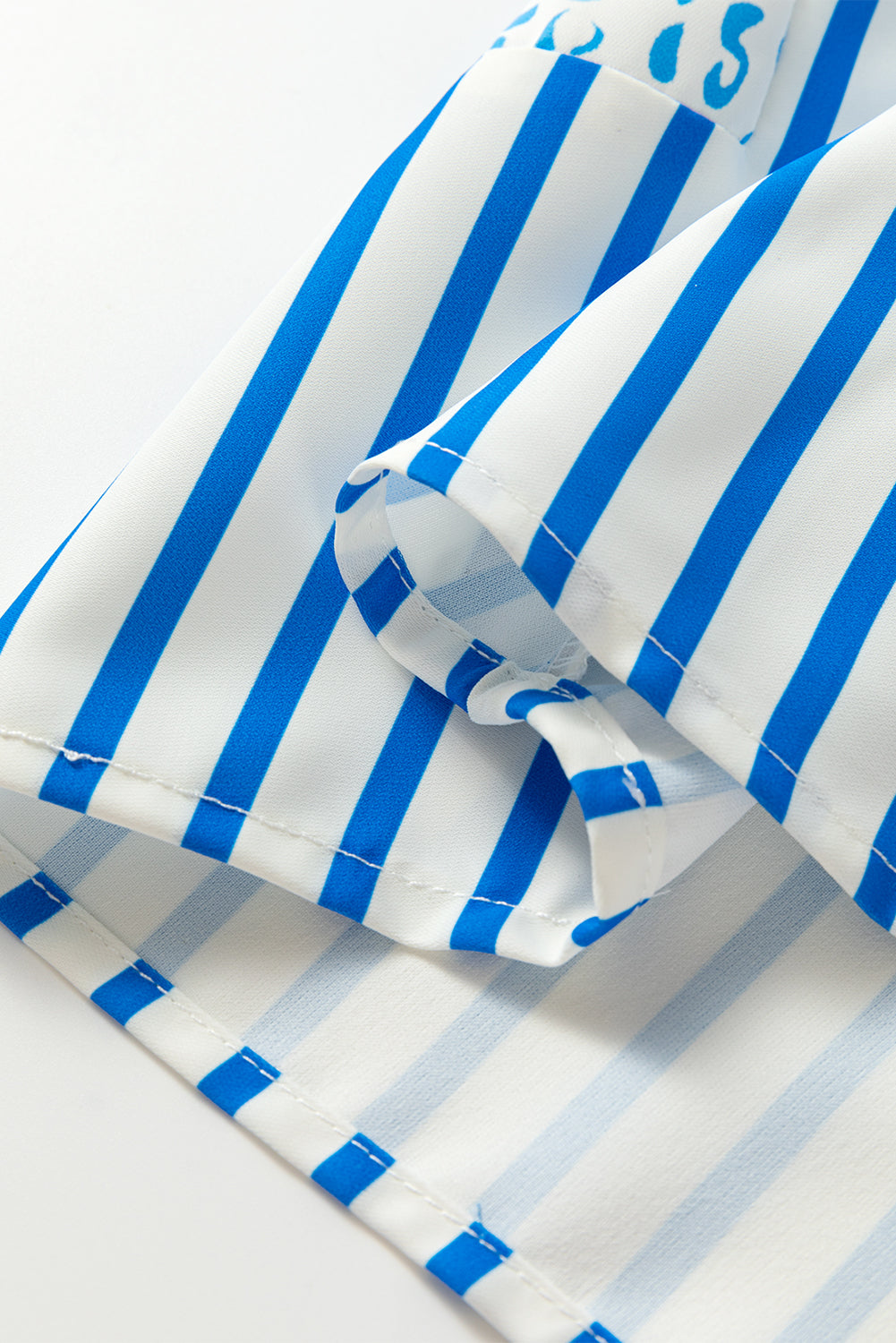 Sky Blue Contrast Striped Trim Floral Shift Fit Fall Dress-TOPS / DRESSES-[Adult]-[Female]-2022 Online Blue Zone Planet