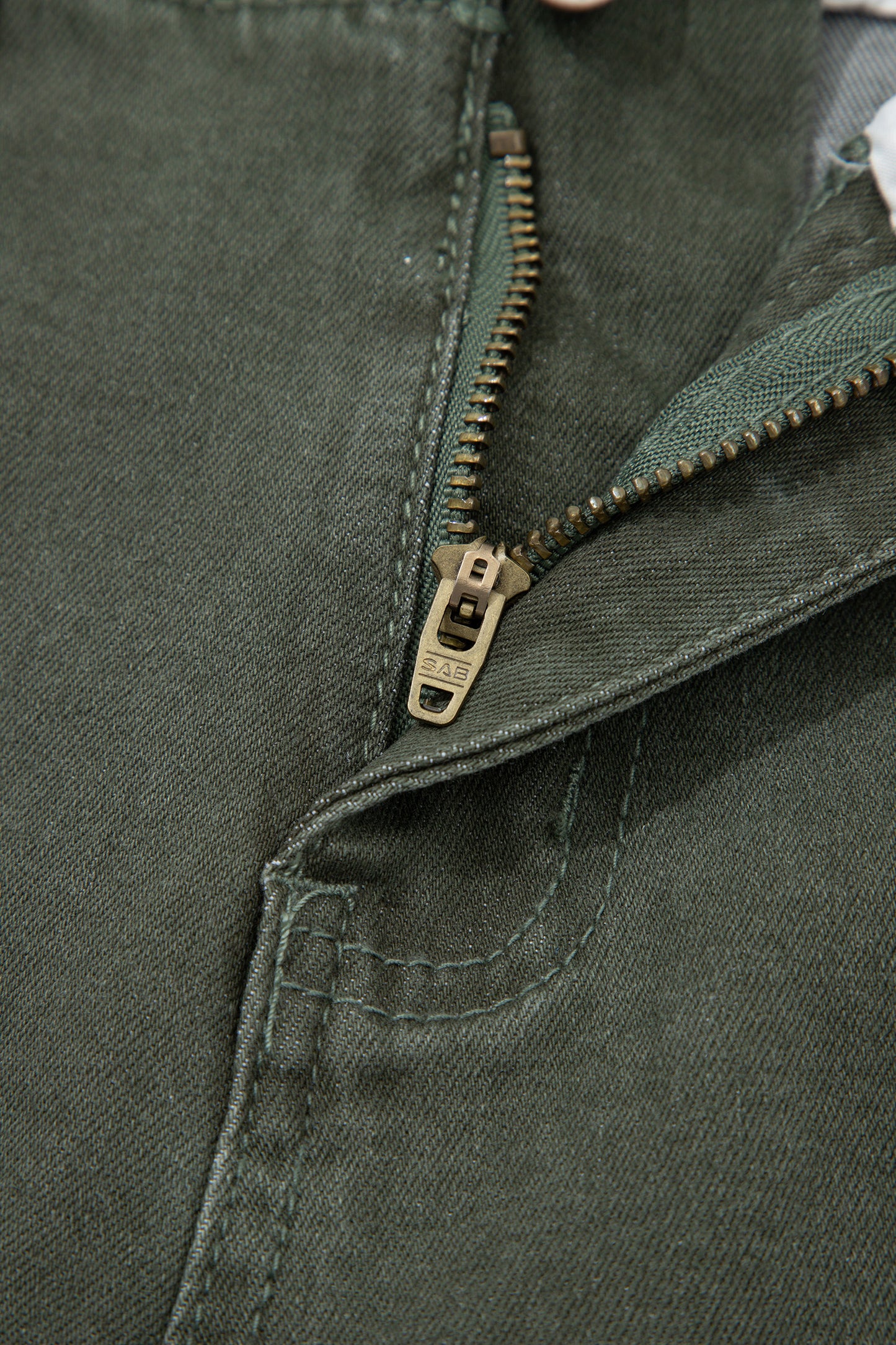 Mist Green 2-Button High Waist Flared Bottom Jeans