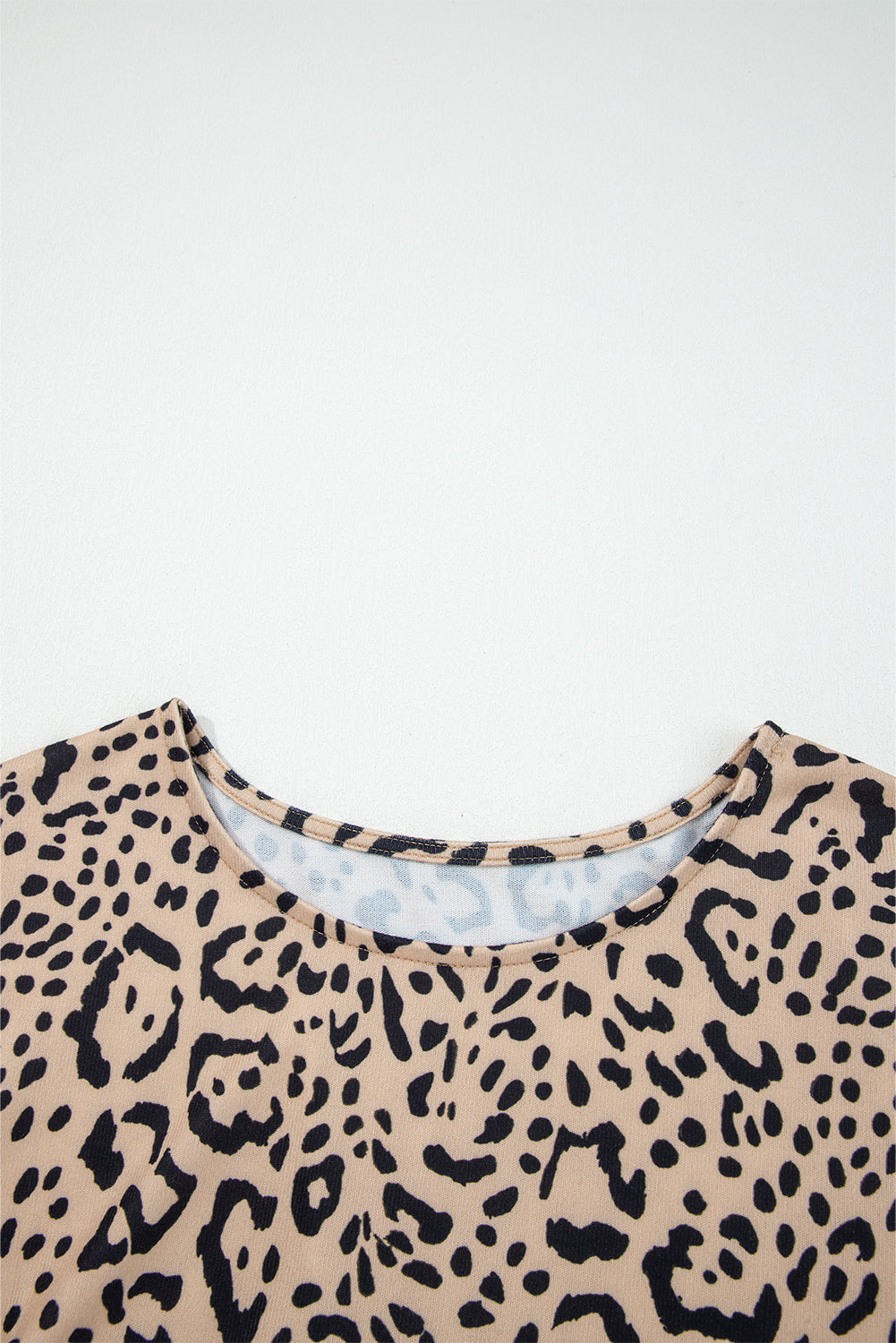 Khaki Leopard Print Long Batwing Sleeve Loose Top-Tops/Long Sleeve Tops-[Adult]-[Female]-2022 Online Blue Zone Planet