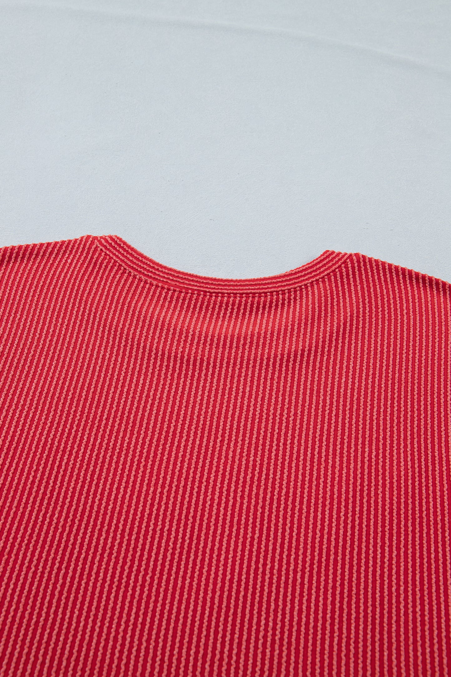 Fiery Red Usa Graphic Half Sleeve Loose Ribbed Top-Tops/Tops & Tees-[Adult]-[Female]-2022 Online Blue Zone Planet