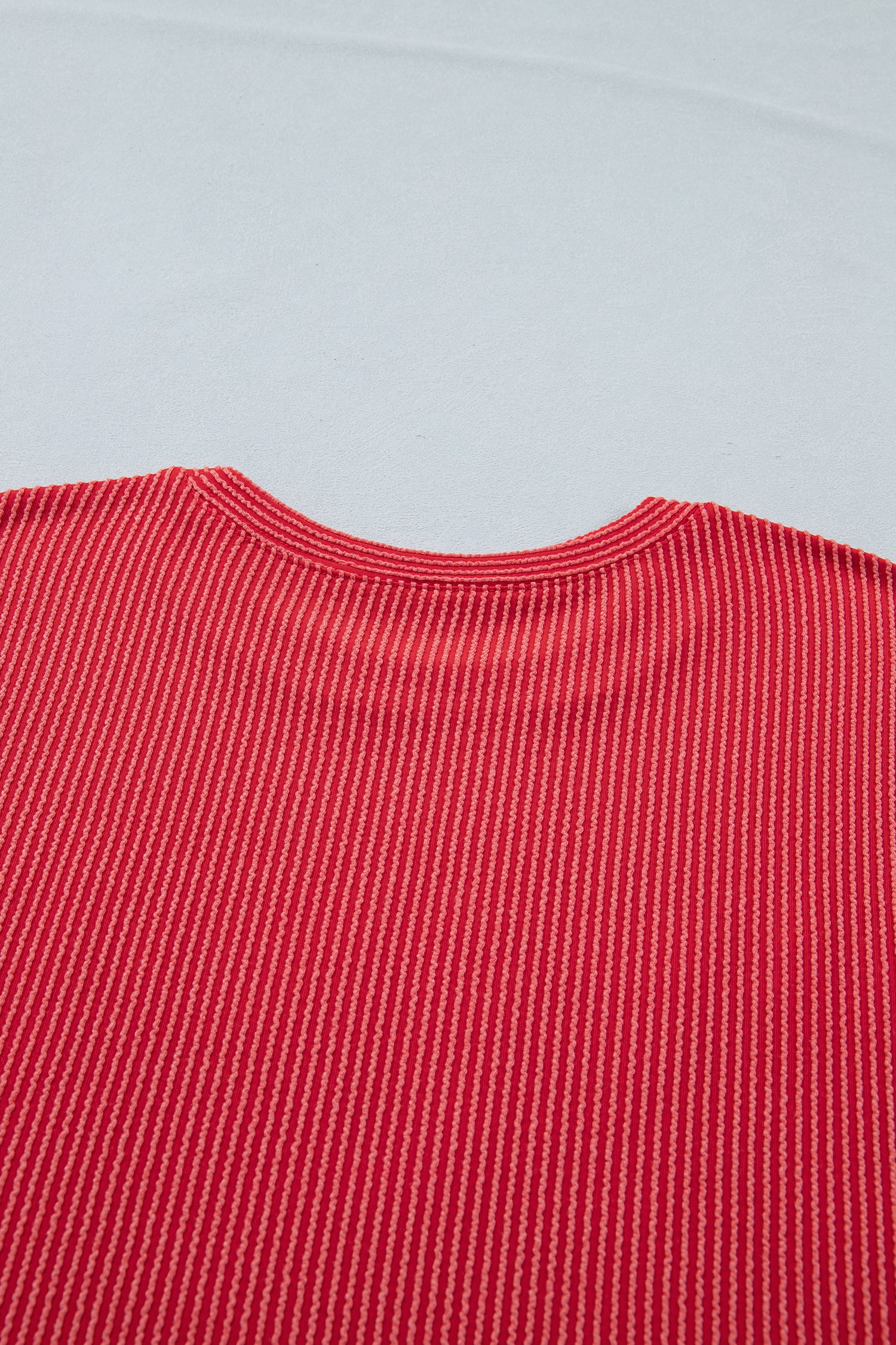 Fiery Red Usa Graphic Half Sleeve Loose Ribbed Top-Tops/Tops & Tees-[Adult]-[Female]-2022 Online Blue Zone Planet