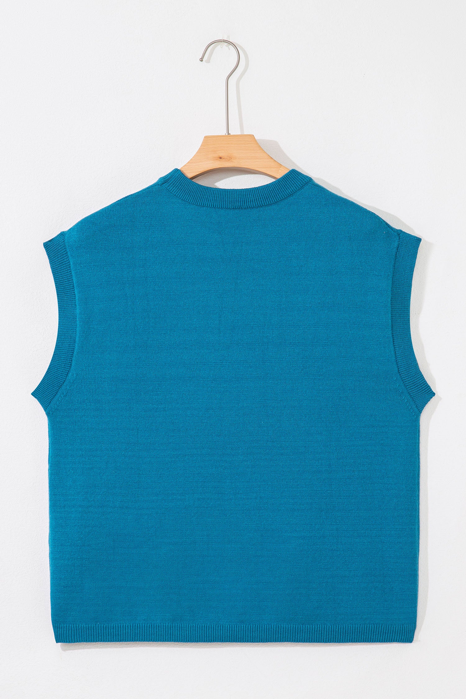 Light Blue Horse Shoe Embroidered Loose Short Sleeve Sweater-TOPS / DRESSES-[Adult]-[Female]-2022 Online Blue Zone Planet