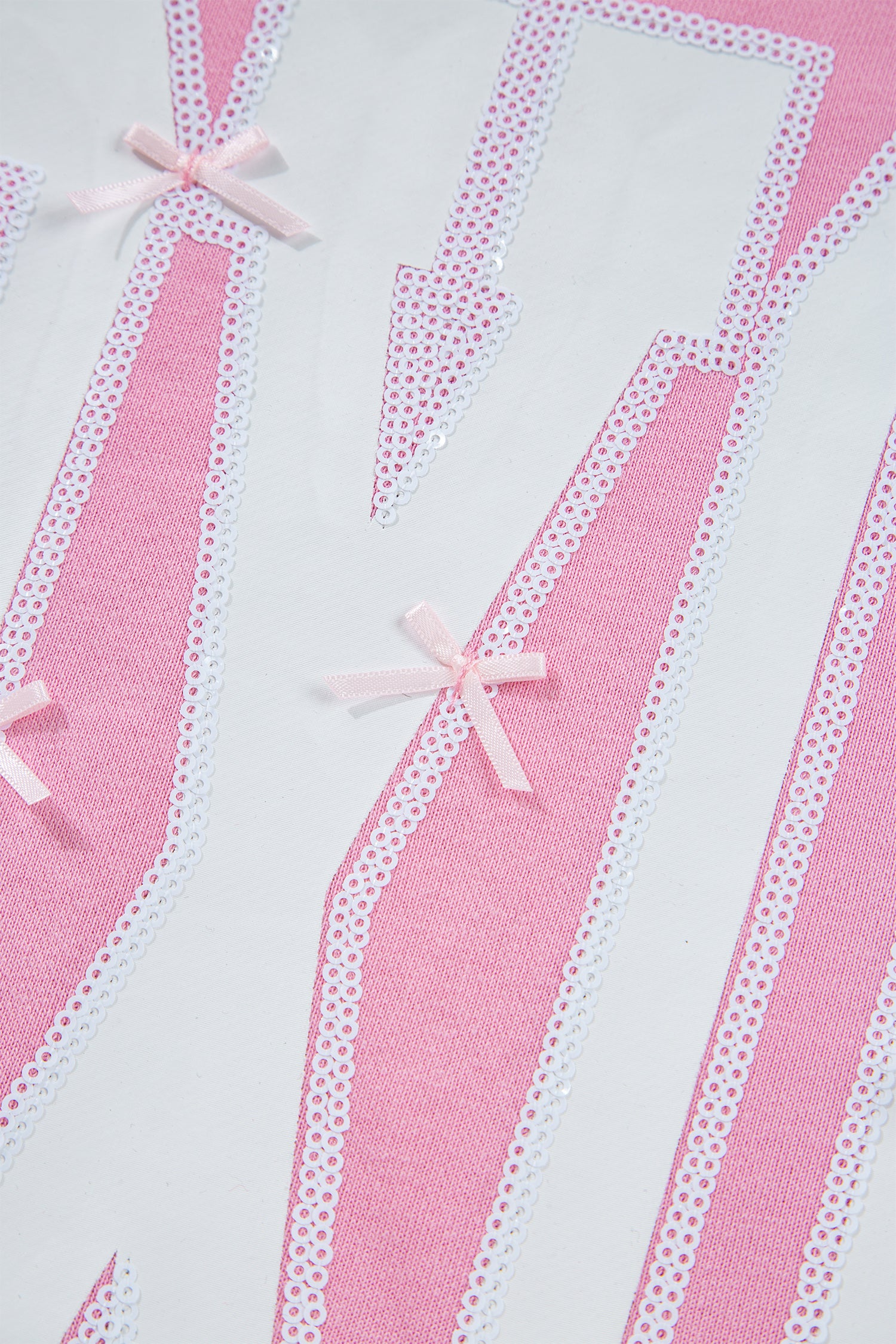 Pink Bow Sequin XOXO Letter Graphic Exposed Seam Baggy Sweatshirt-Tops/Sweatshirts & Hoodies-[Adult]-[Female]-2022 Online Blue Zone Planet