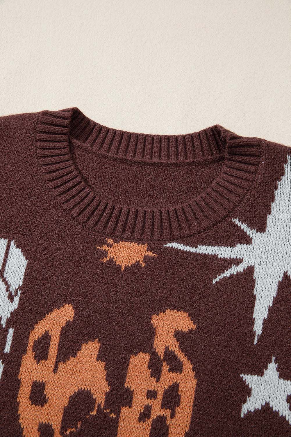 Brown Cowgirl Fashion Print Casual Sweater-TOPS / DRESSES-[Adult]-[Female]-2022 Online Blue Zone Planet