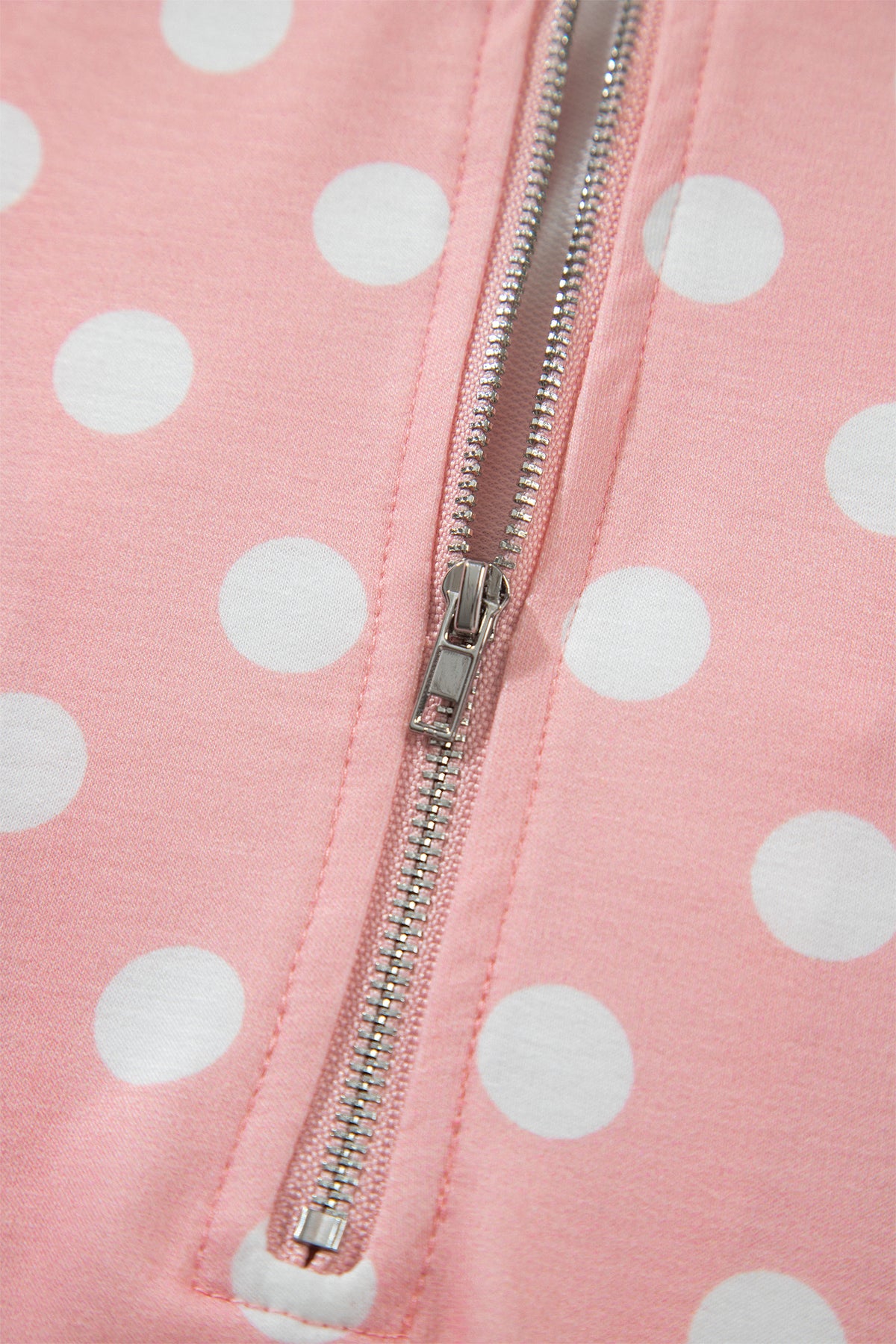 Khaki Polka Dot Hooded Long Sleeve Top Casual Mini Skort Set