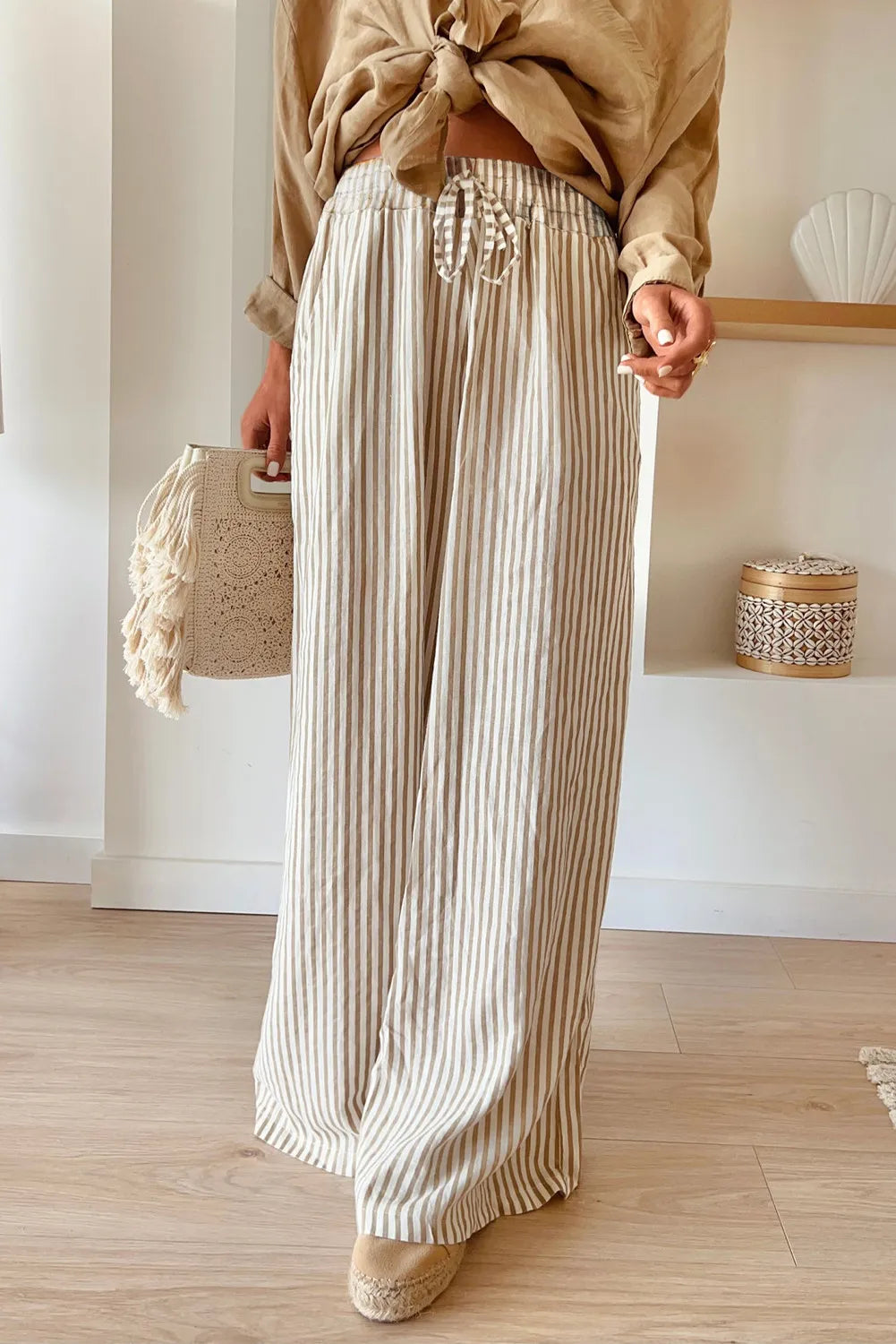 Blue Zone Planet | Pocketed Striped Wide Leg Pants-BOTTOMS SIZES SMALL MEDIUM LARGE-[Adult]-[Female]-Stripe-S-2022 Online Blue Zone Planet