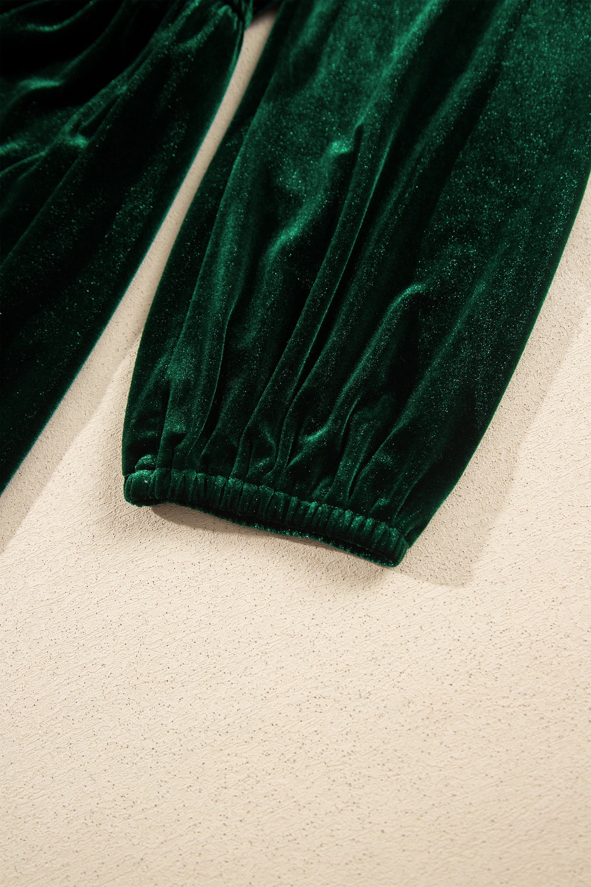 Blackish Green V Neck Long Sleeve Velvet Loose Fit Plus Size Dress-Plus Size/Plus Size Dresses/Plus Size Maxi Dresses-[Adult]-[Female]-2022 Online Blue Zone Planet