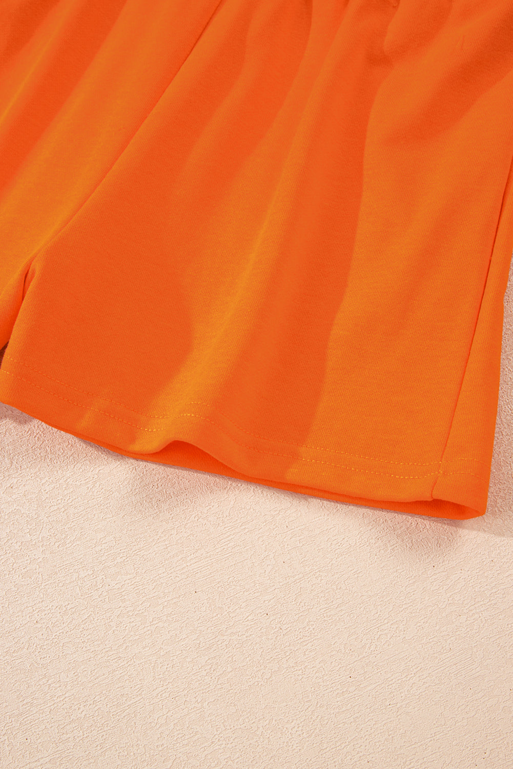 Orange Varsity Stripe Detail Drop Shoulder Pullover Mini Skirt Set-Two Piece Sets/Two Piece Dresses-[Adult]-[Female]-2022 Online Blue Zone Planet