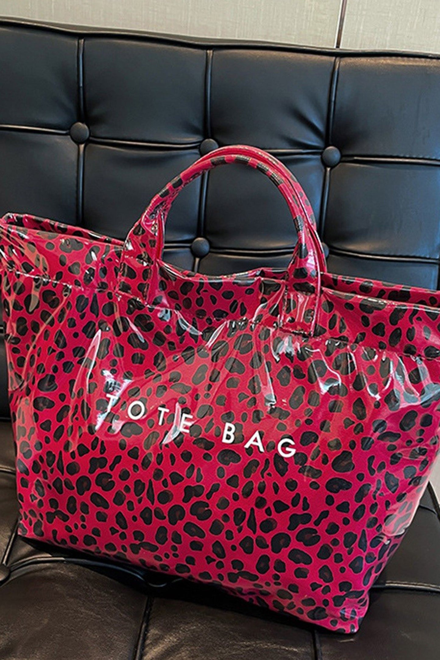 White Cow Spots Print Travel Tote Bag