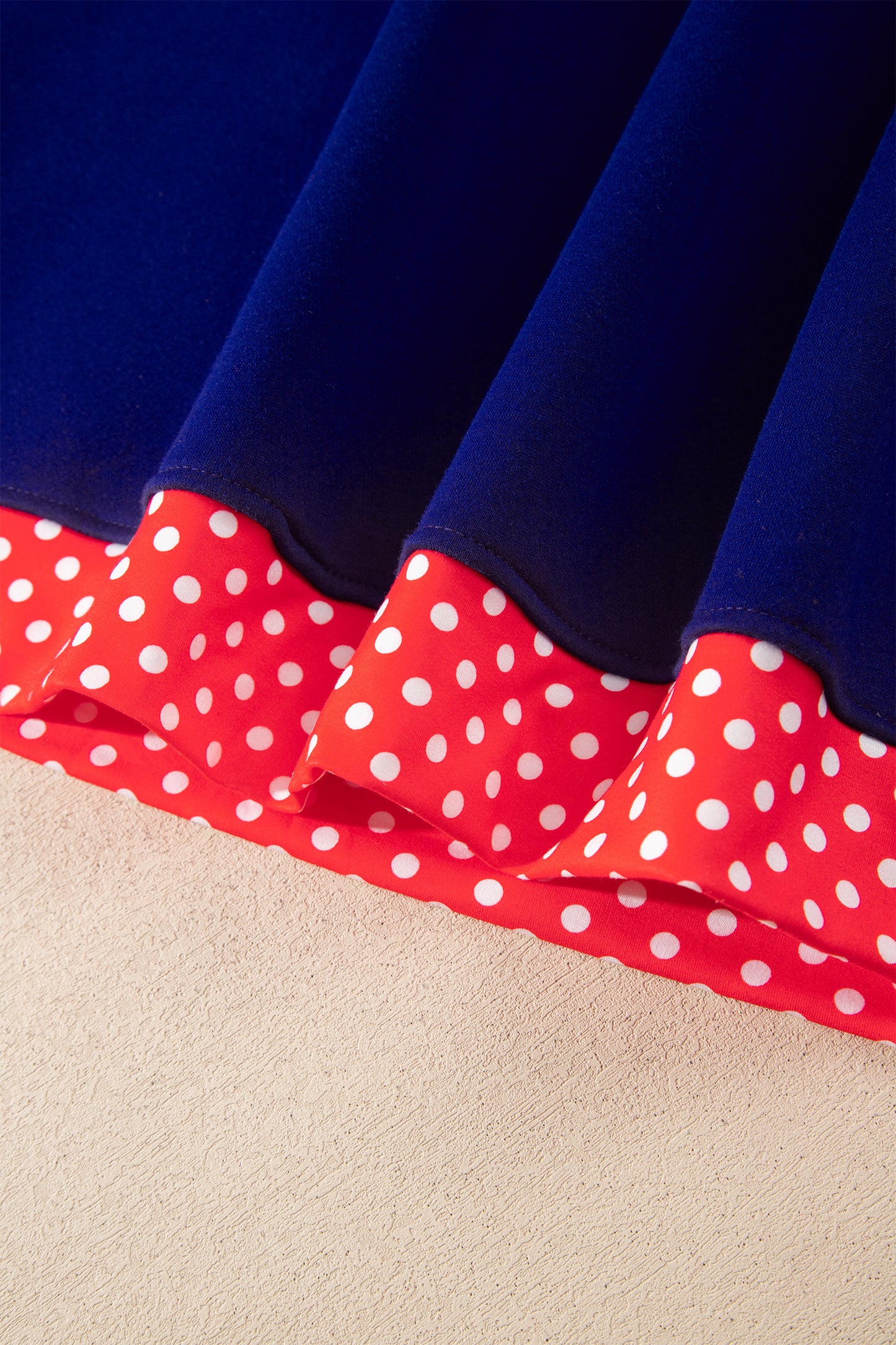 Dirty blue Colorblock Polka Dot Contrast Trim Oversized Sweatshirt-Tops/Sweatshirts & Hoodies-[Adult]-[Female]-2022 Online Blue Zone Planet