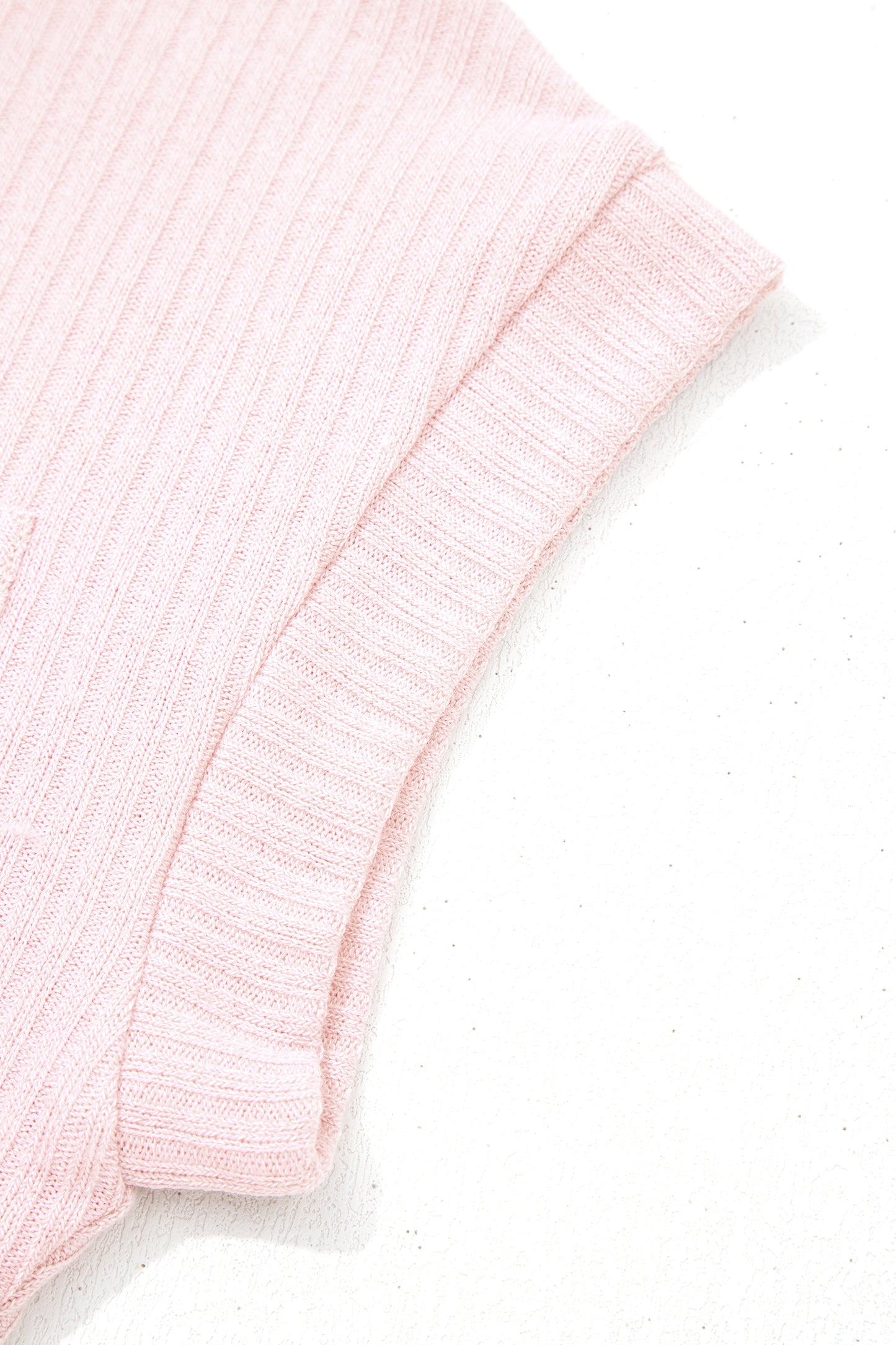 Light Pink Collared V Neck Ribbed Tee-Tops/Tops & Tees-[Adult]-[Female]-2022 Online Blue Zone Planet